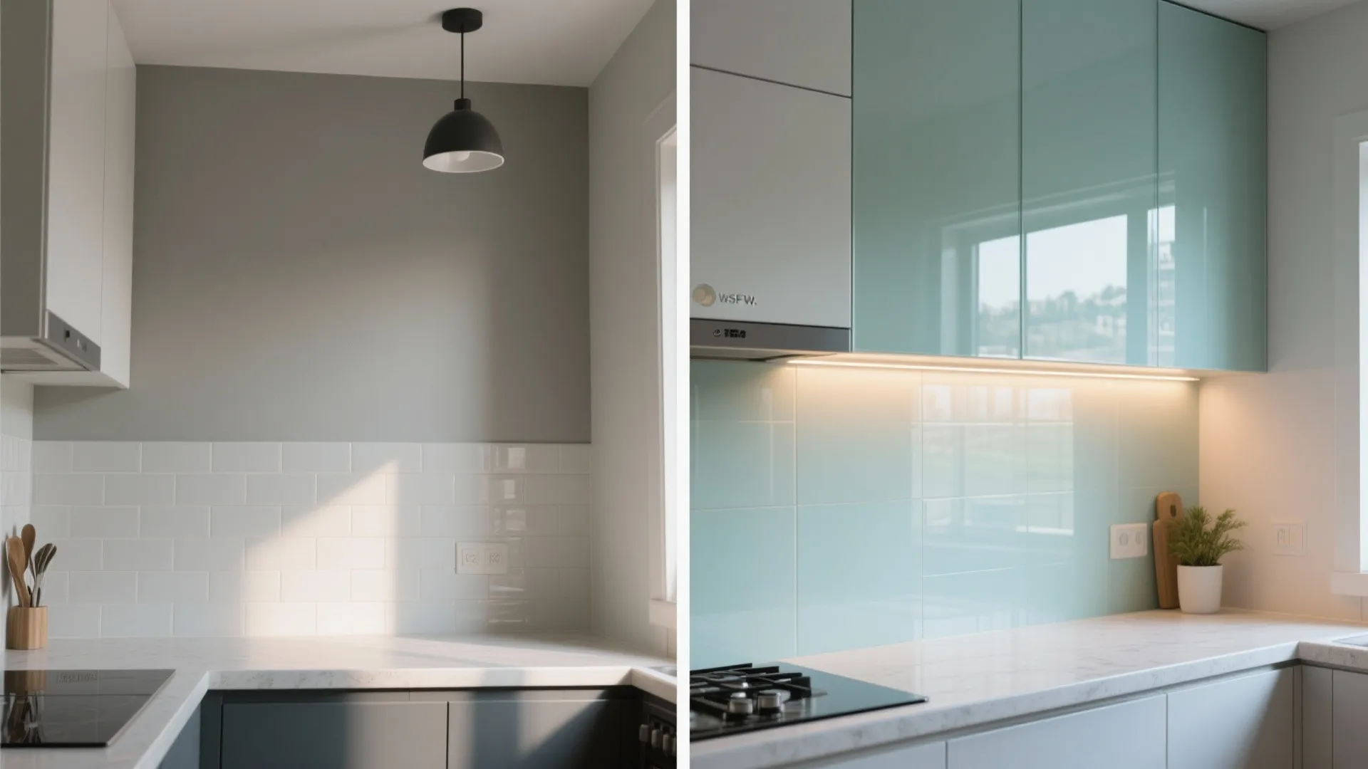 Glass Backsplash for Light and Depth