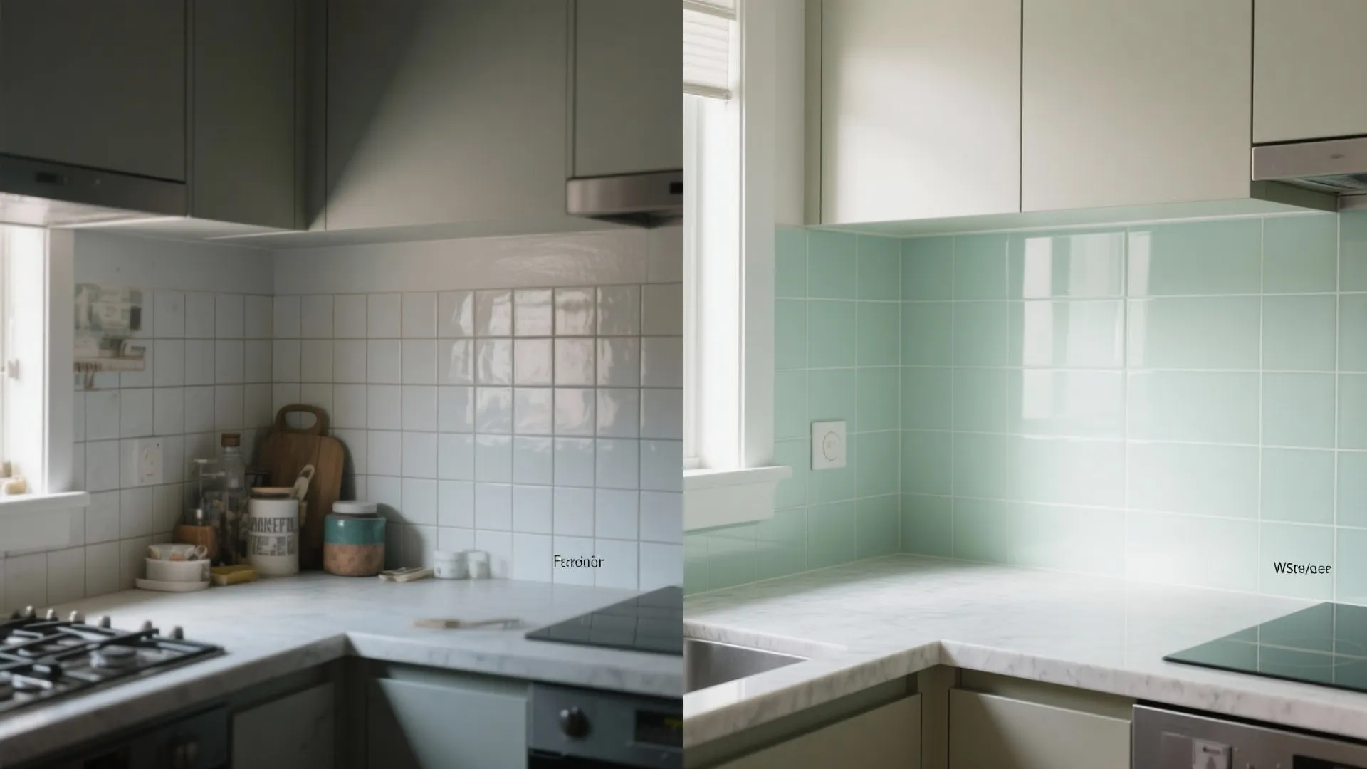 Glass backsplash for airy brightness