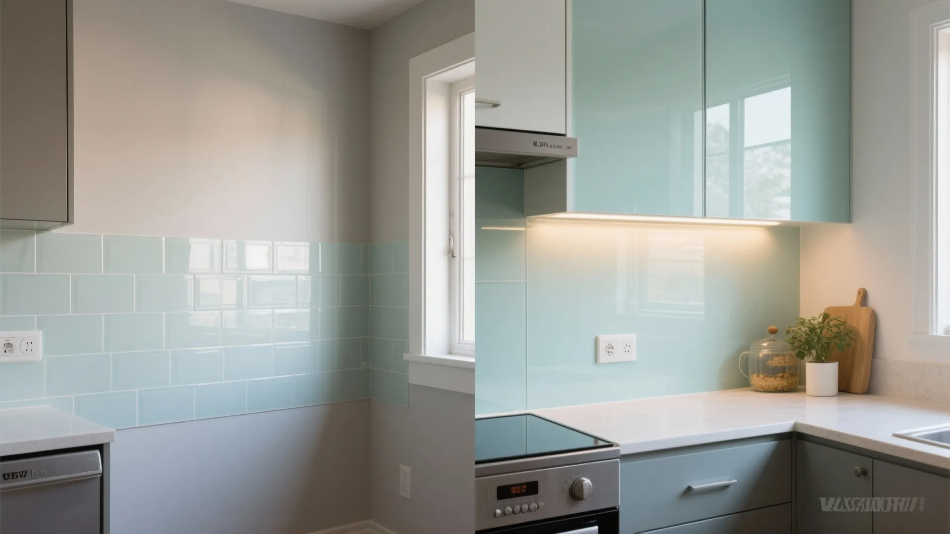 Glass Backsplash for Light and Depth