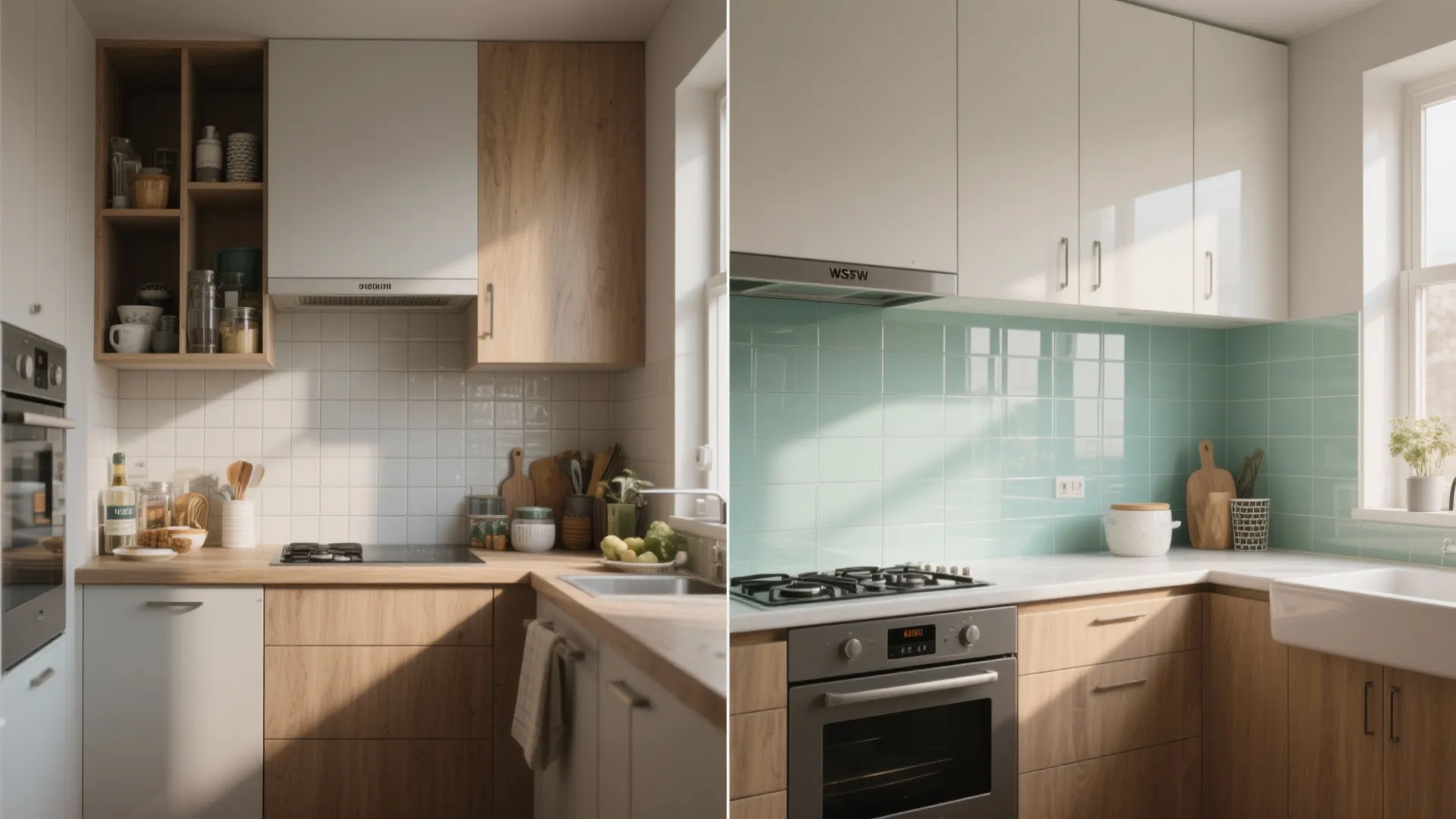 Glass backsplash for a brighter feel