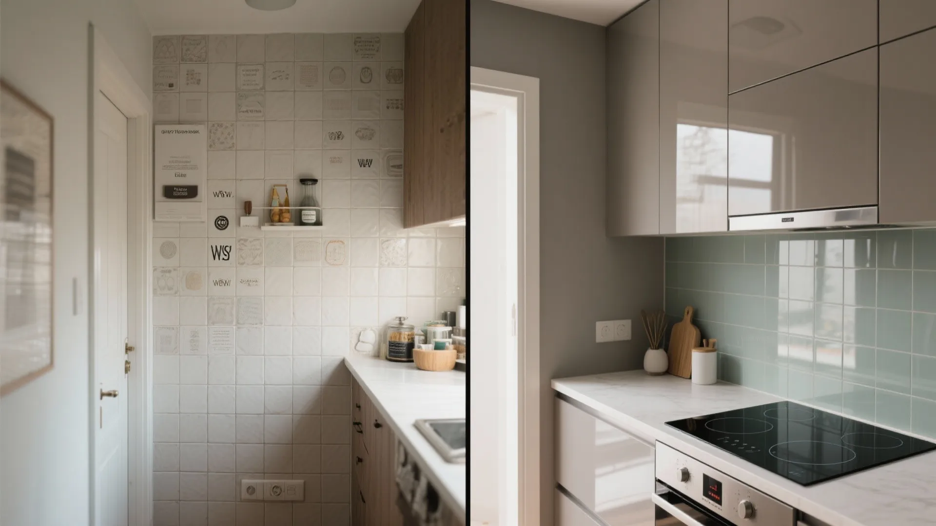 Transparent backsplash for a lighter feel