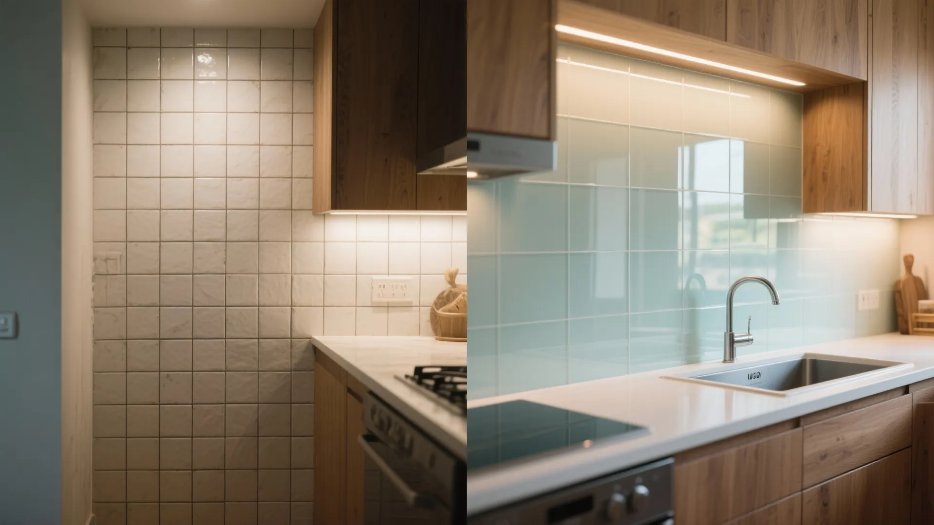 Glass Backsplash for Light and Depth