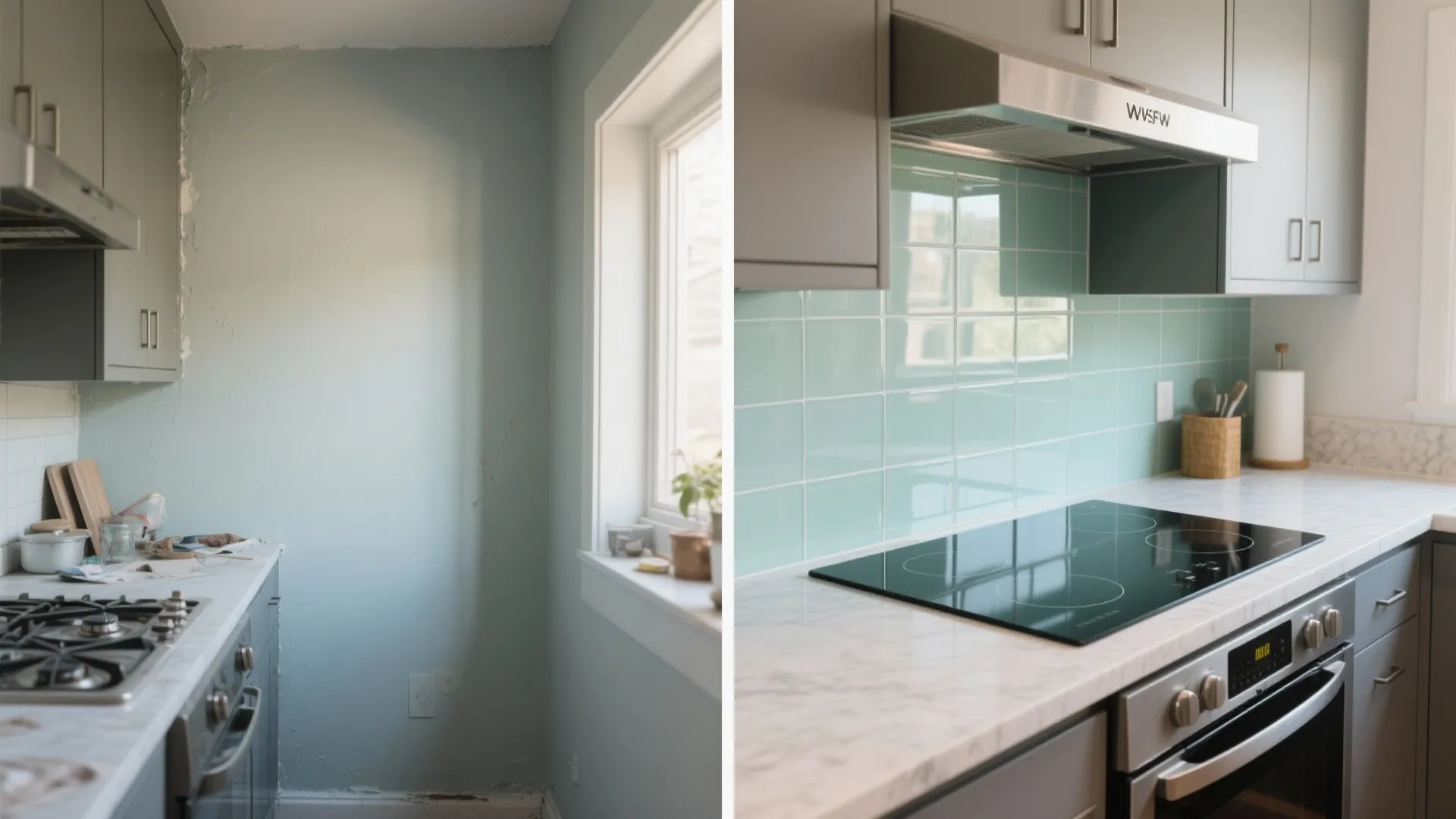 Glass Backsplash for Light and Depth