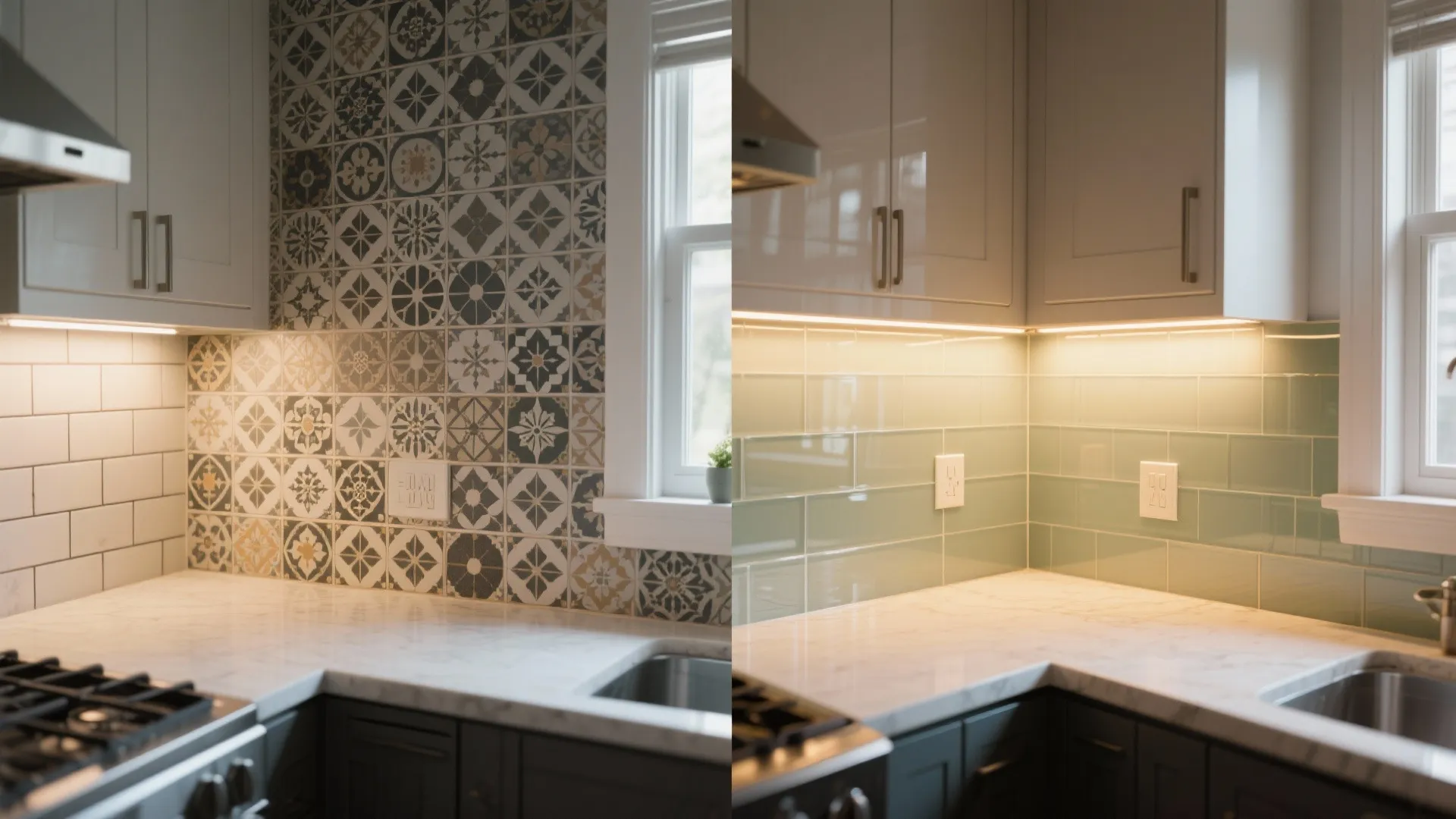 Glass Backsplash for Light and Depth