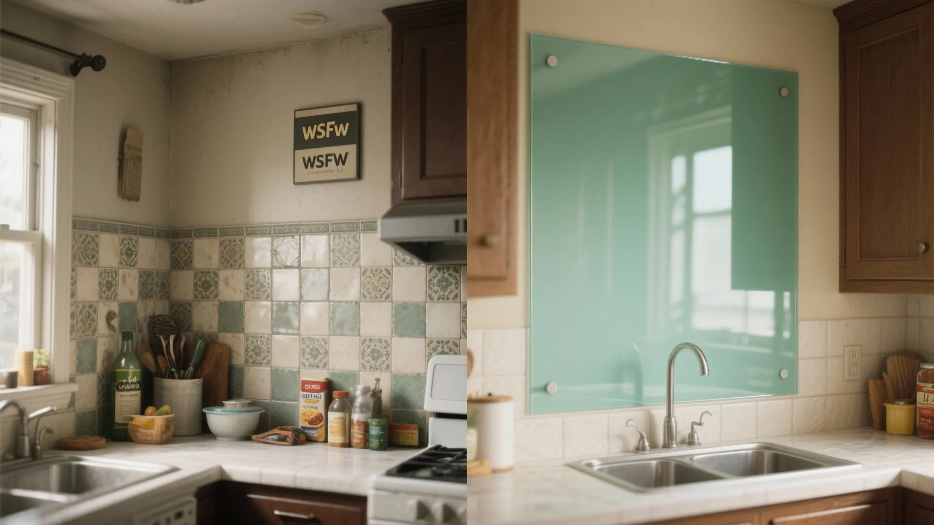 Glass Backsplash for Light and Depth