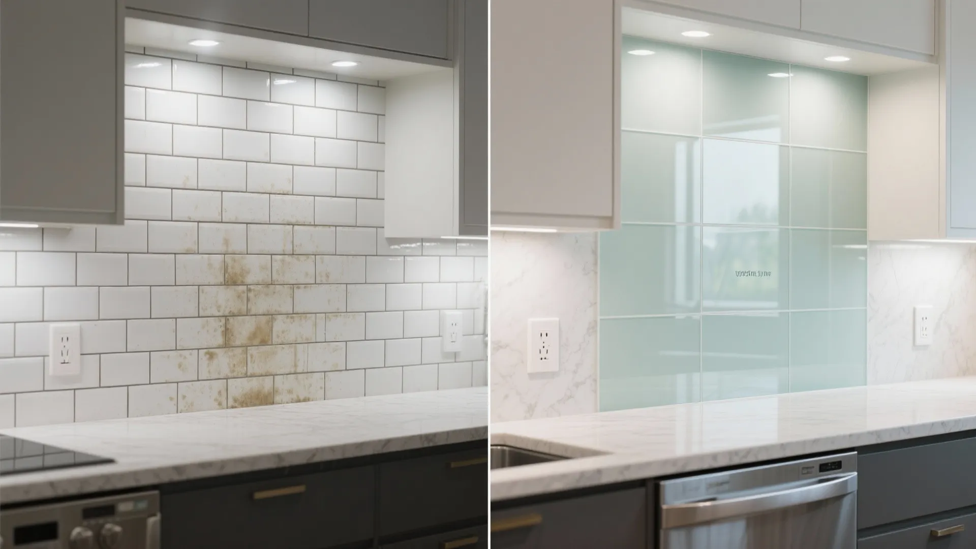 Glass Backsplash for Light and Easy Cleaning