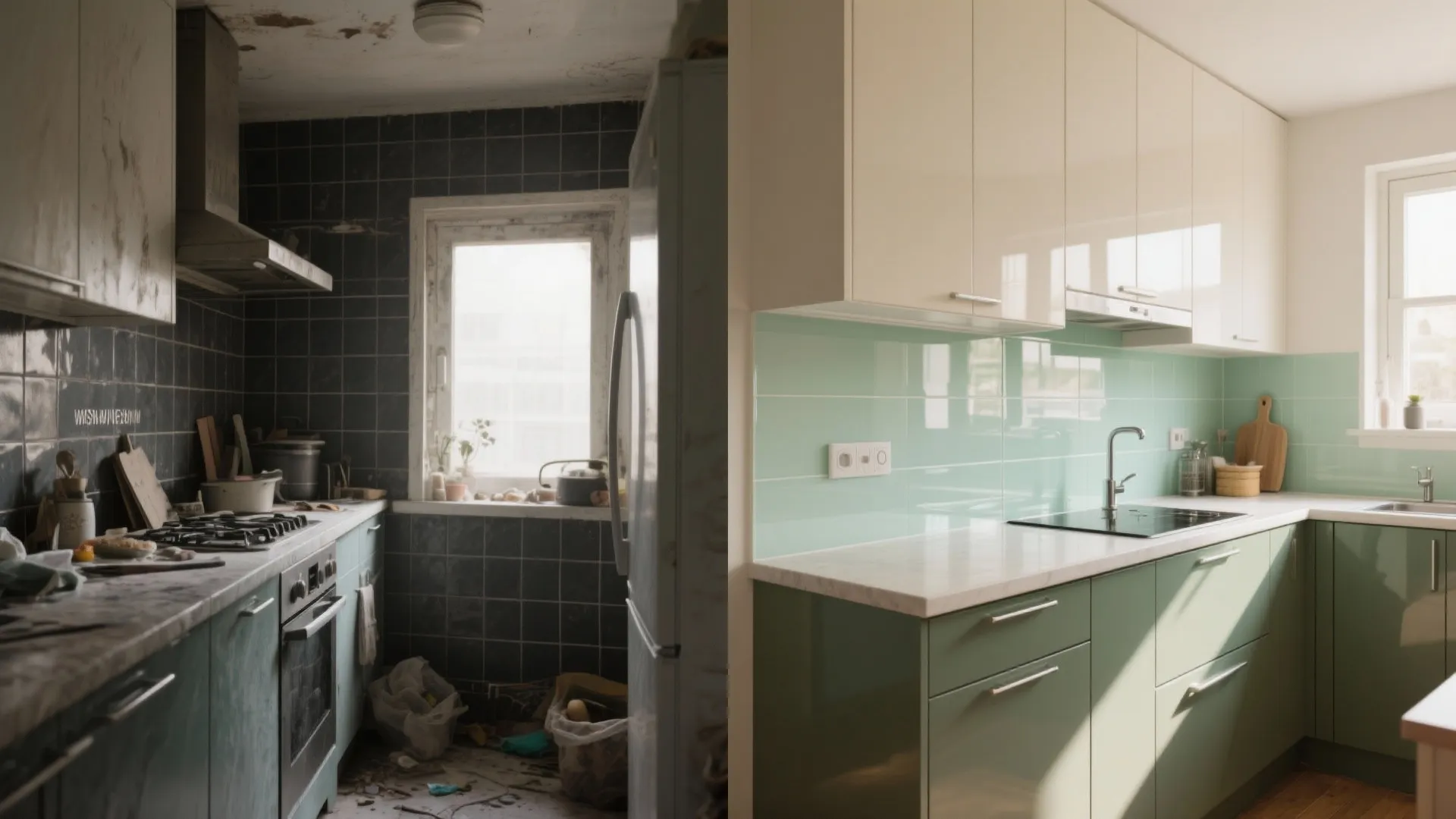 The airy look of a glass backsplash