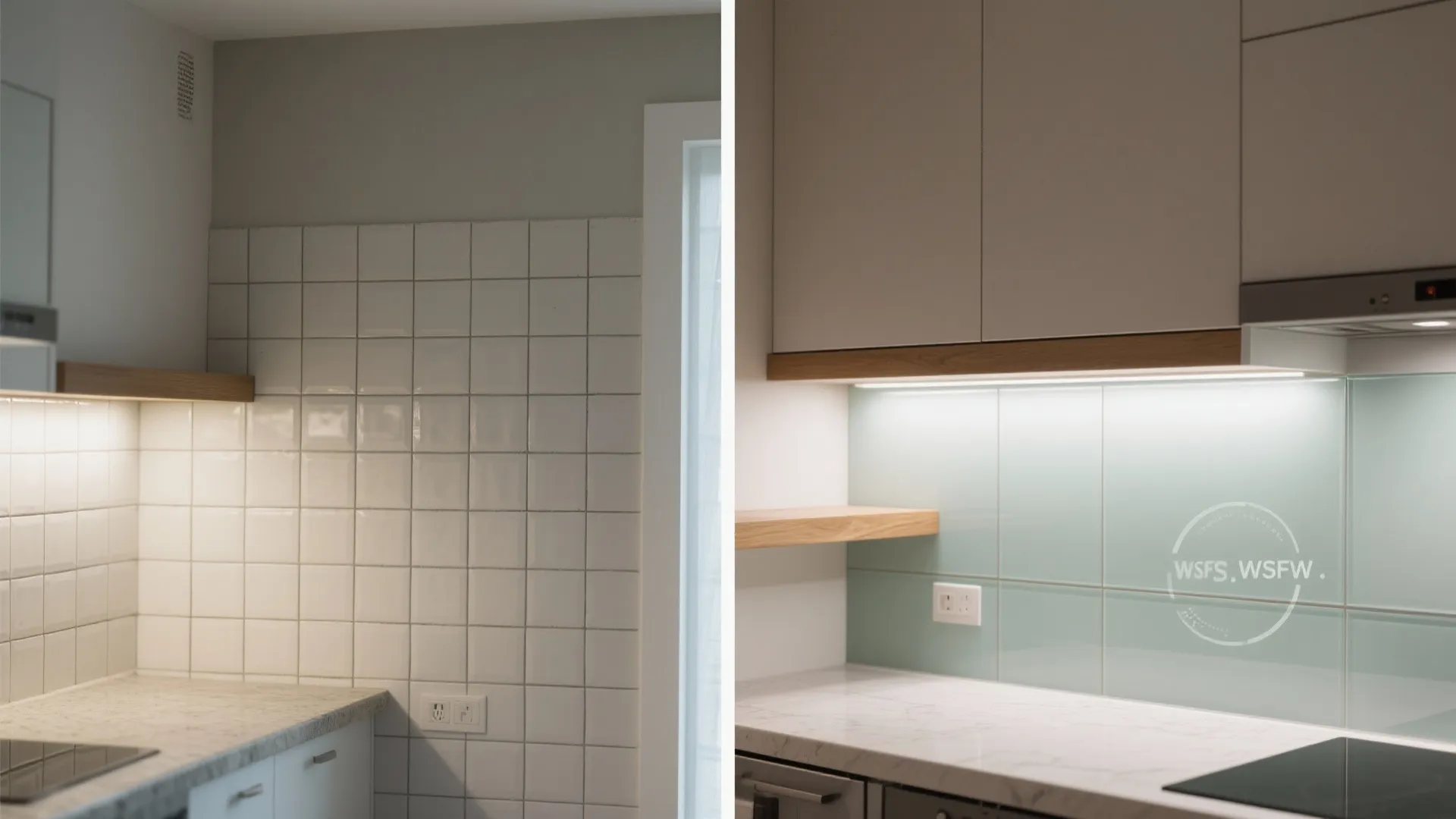 Glass Backsplash for Light and Depth