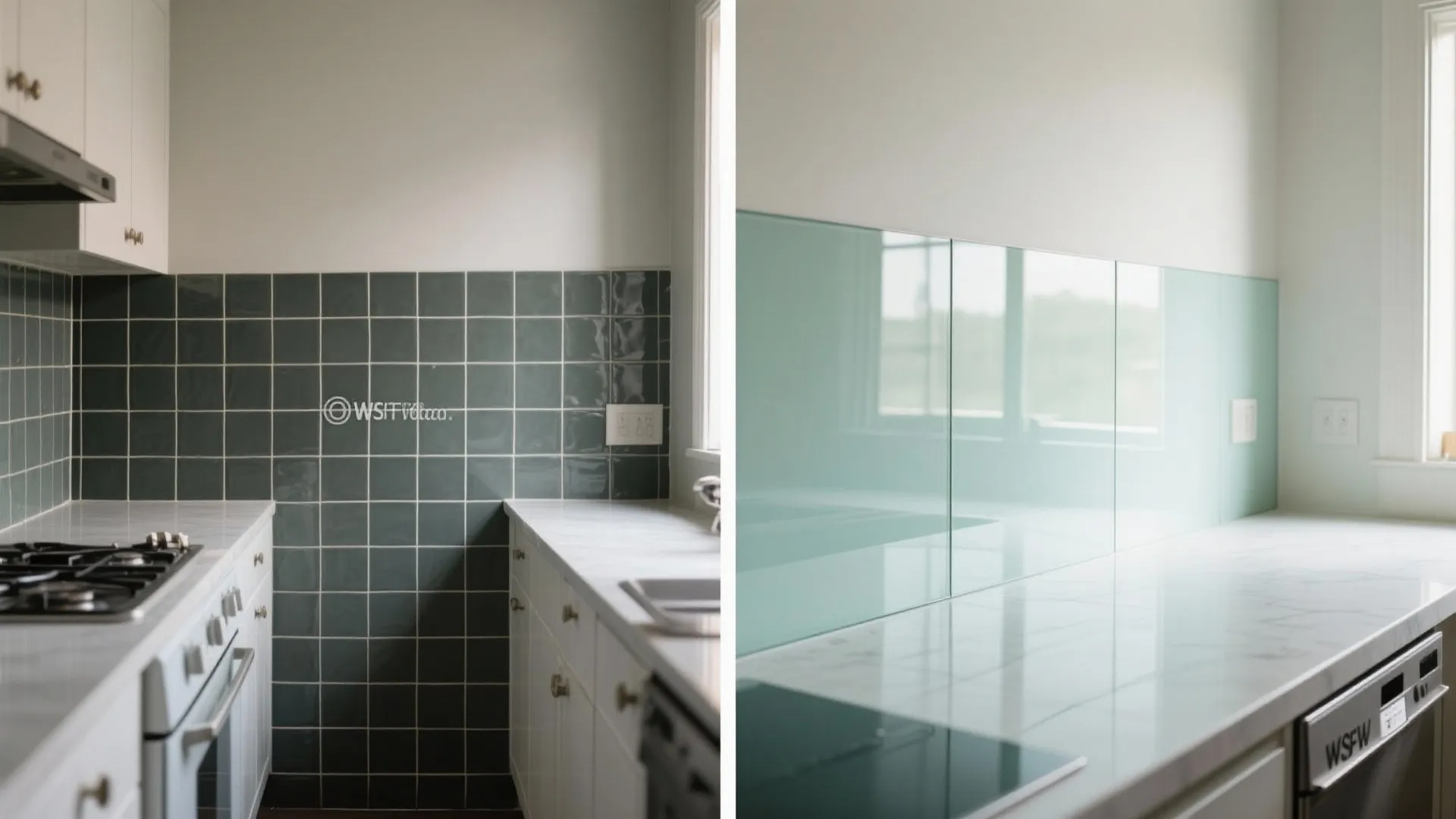 Glass Backsplash for Depth and Light