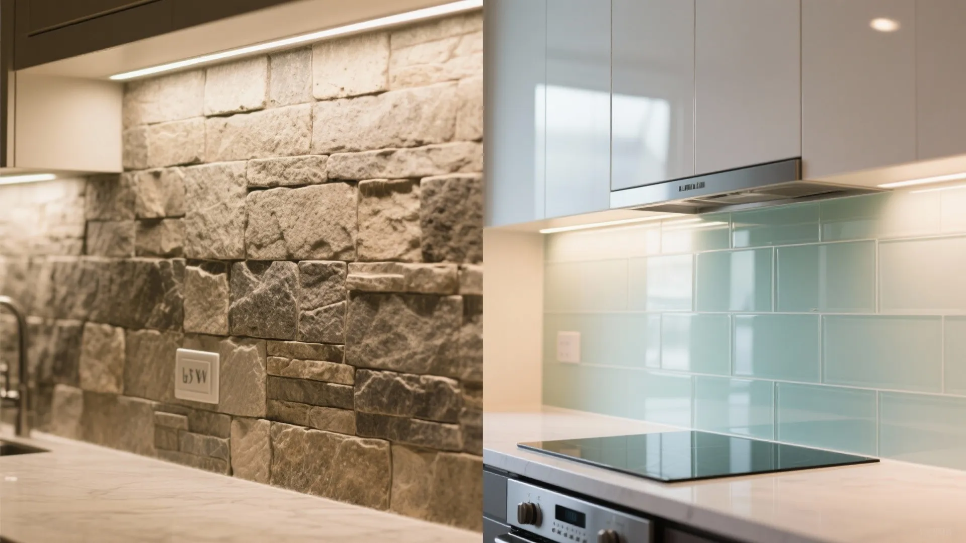 Glass backsplash for brighter, cleaner prep zones