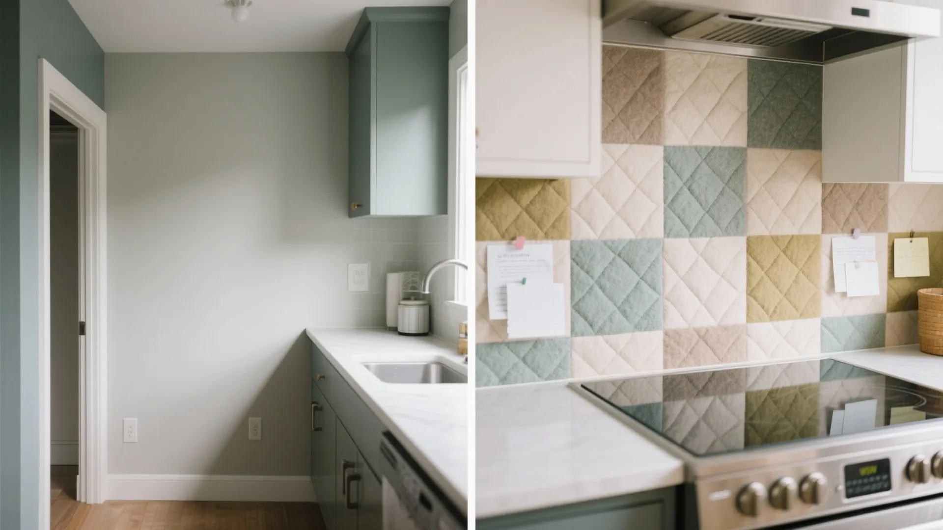 Quilted Color Blocking Backsplash
