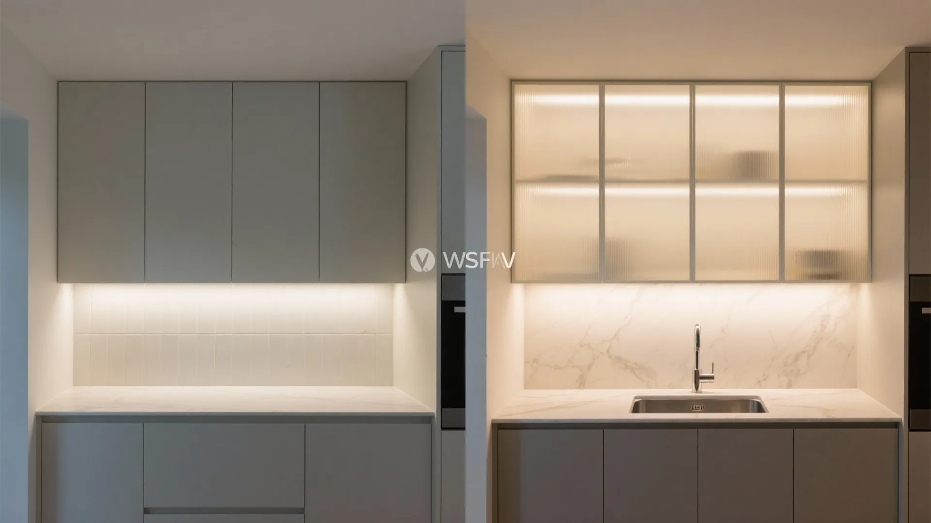 Backlit backsplash glow