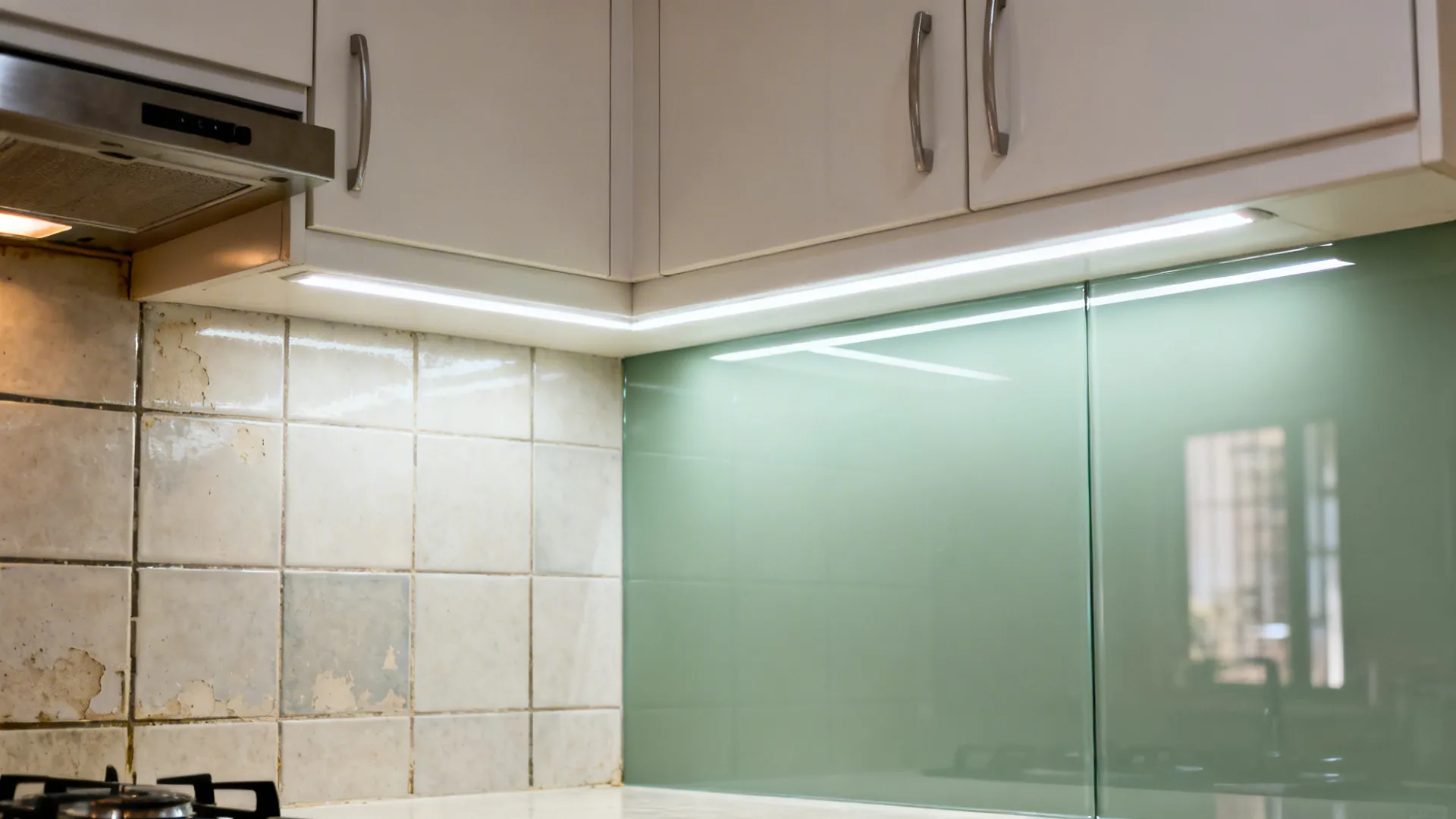 Glass Backsplash for Light and Easy Cleaning