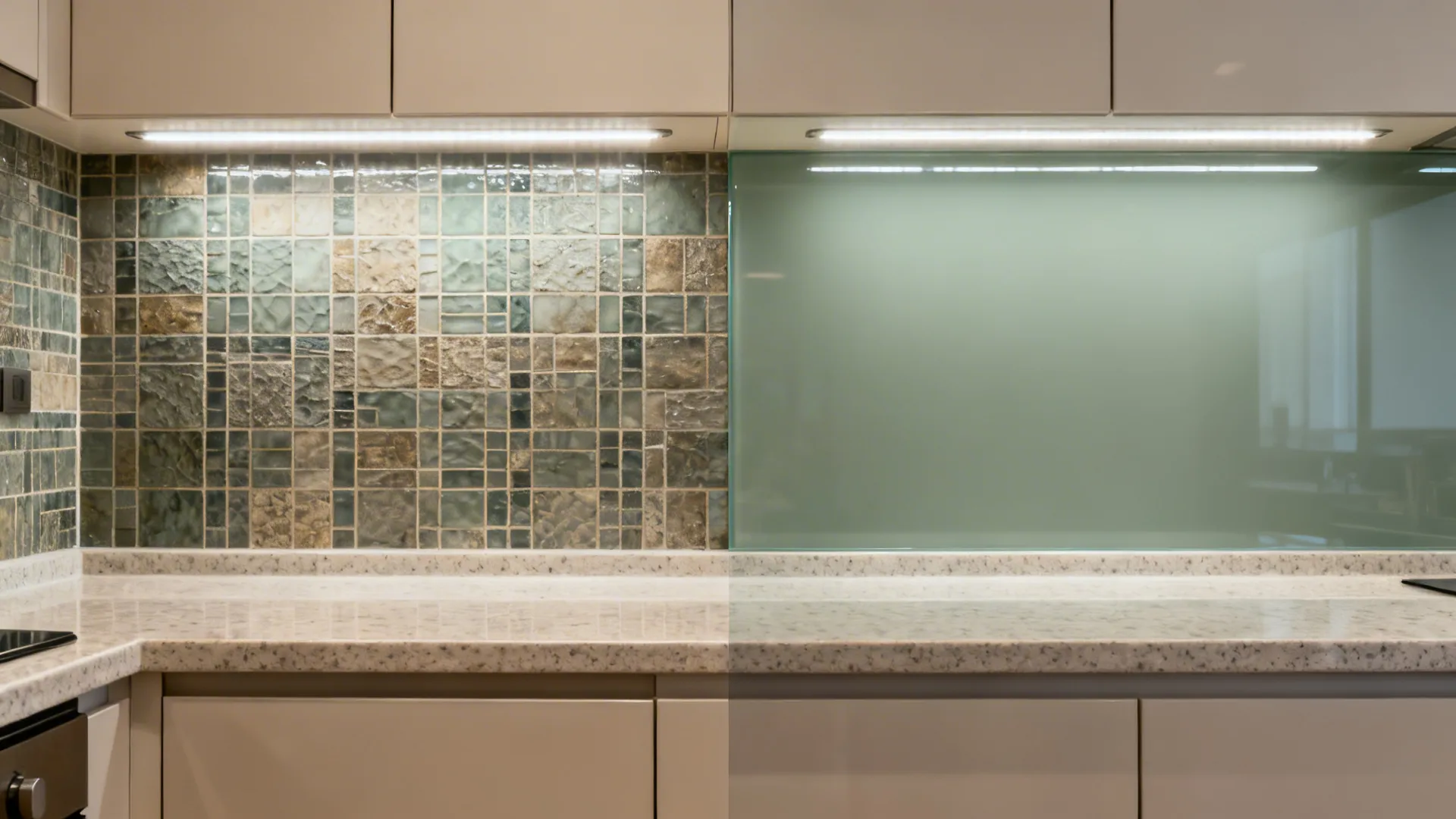 Glass Backsplash for Light and Depth