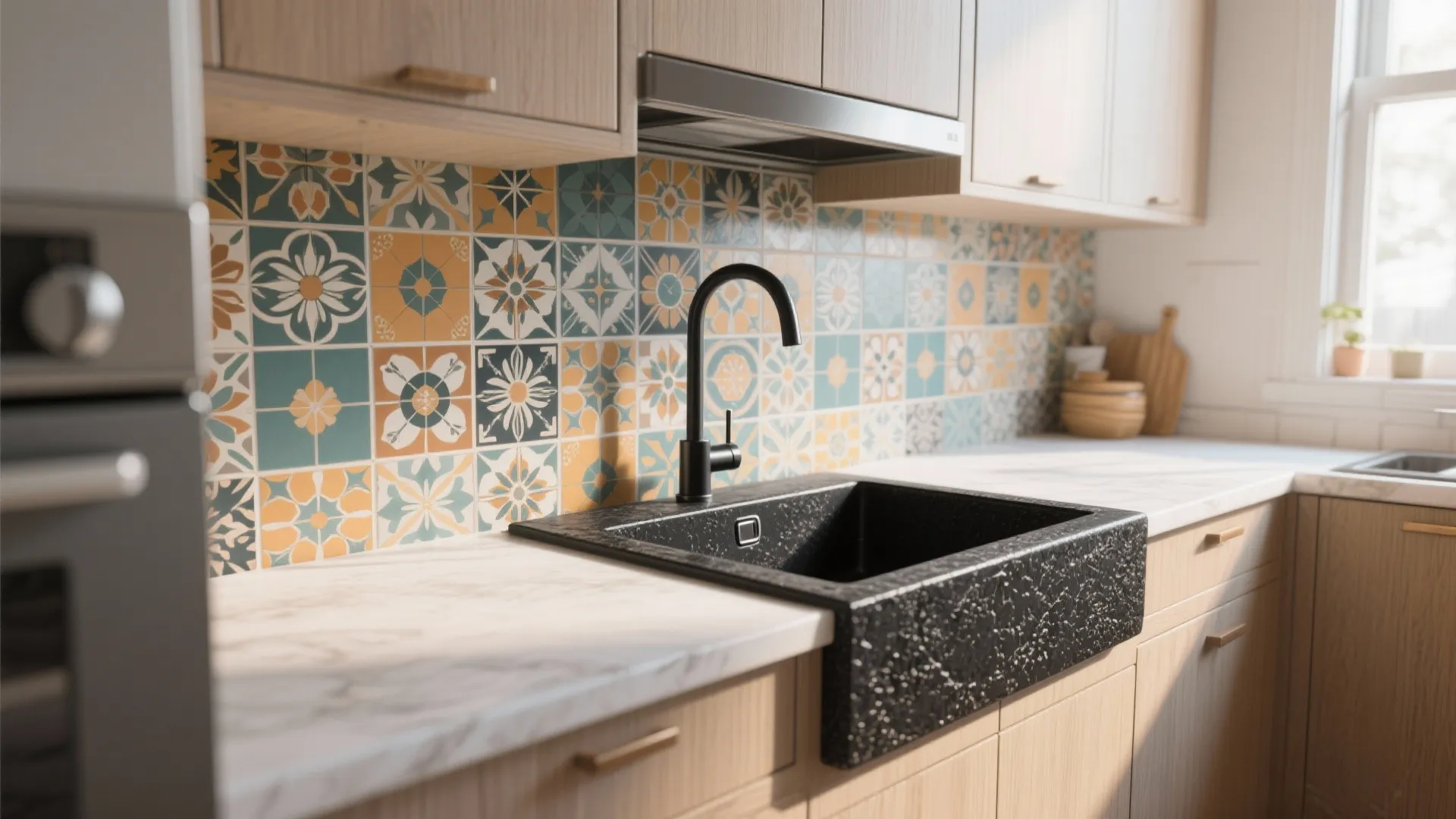 5. Bold Backsplash Contrast