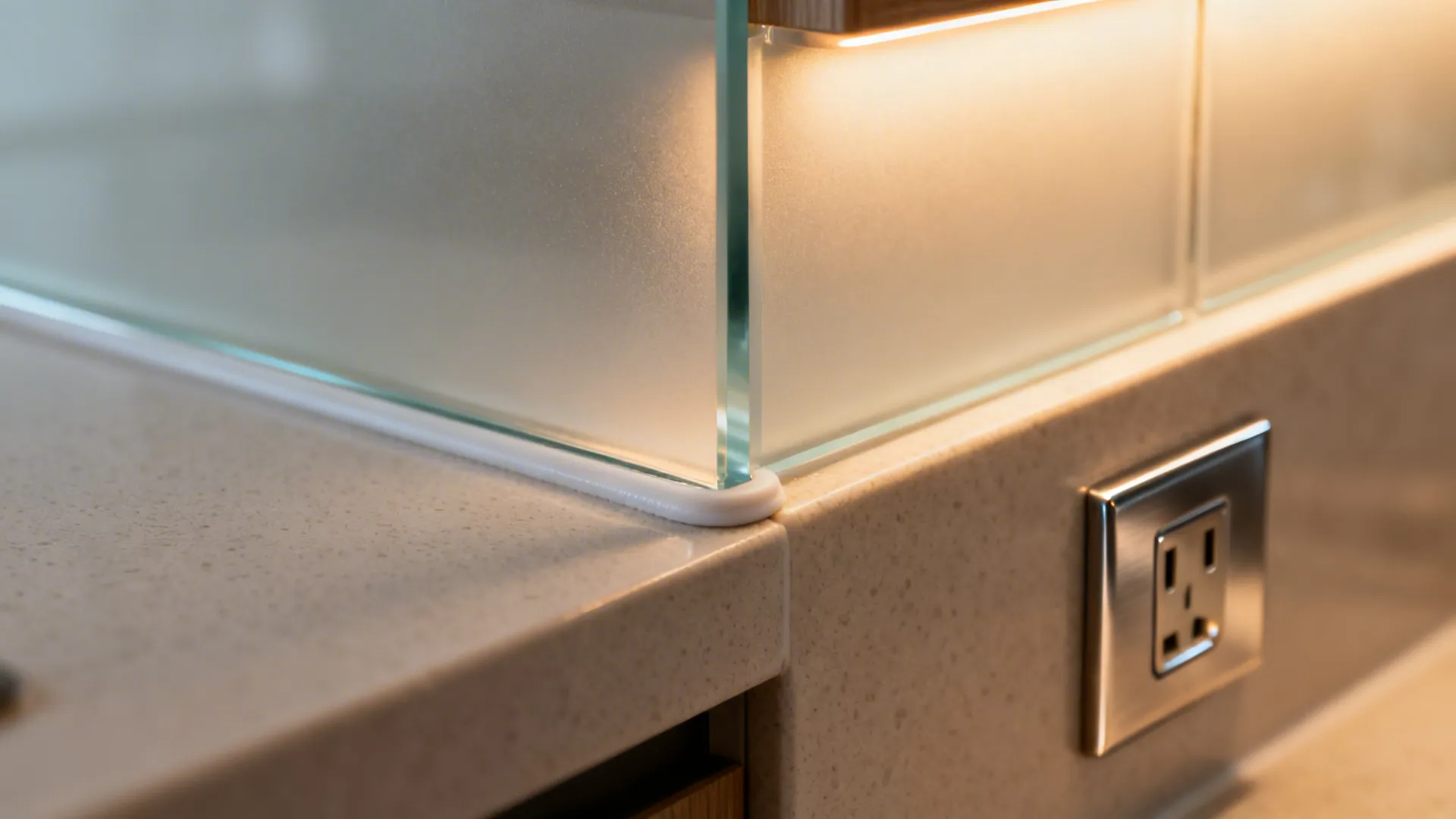 Frosted Glass Backsplash for Soft Light
