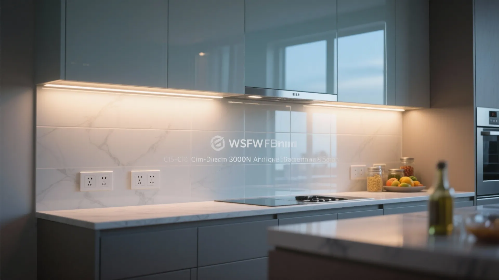 Backsplash-integrated profiles and glass glow