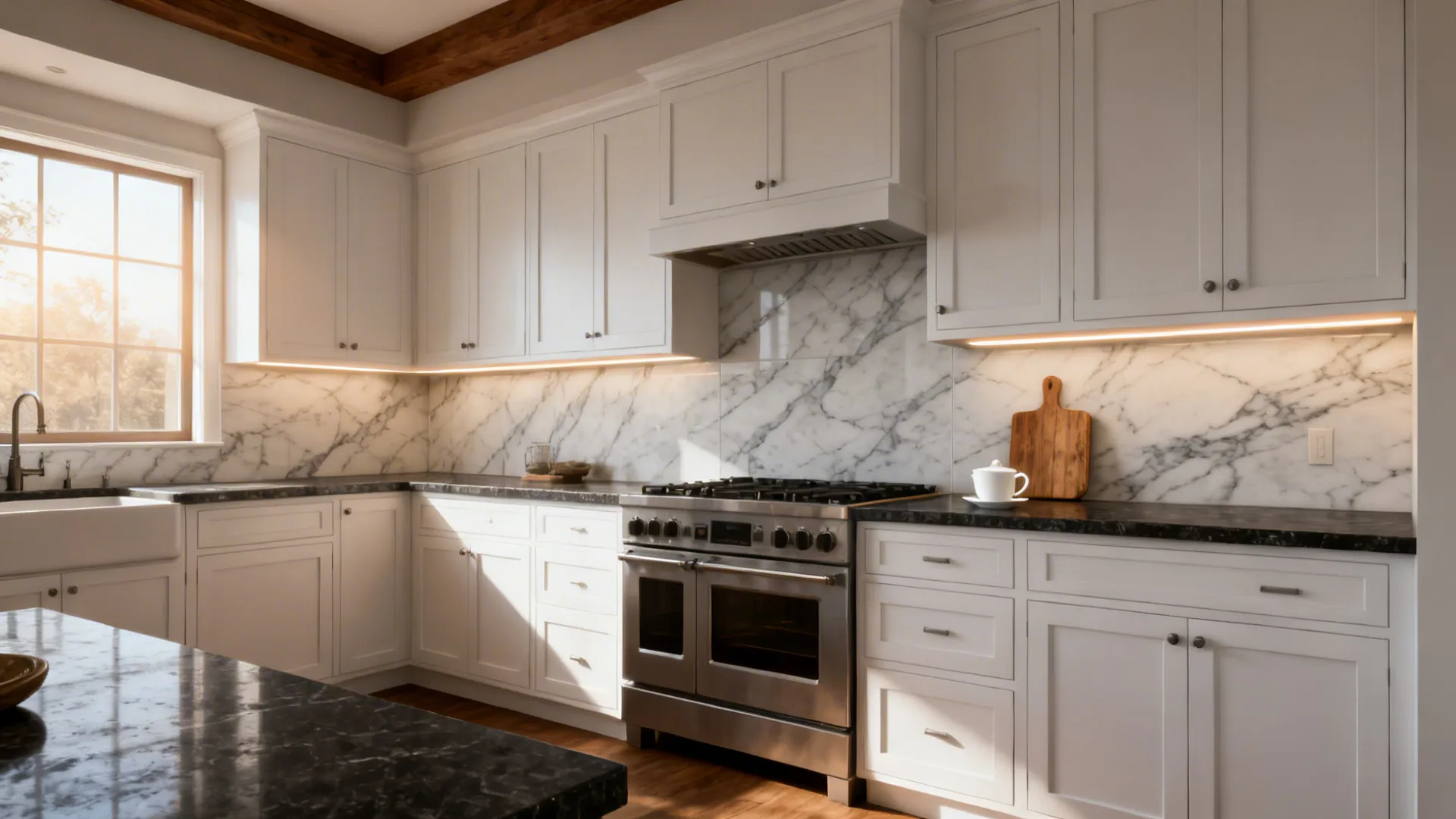 5 Breathable Backsplash Ideas for White Cabinets + Dark Counters