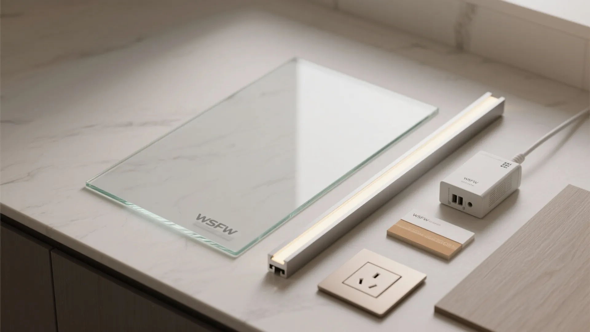 Backsplash-integrated profiles and glass glow