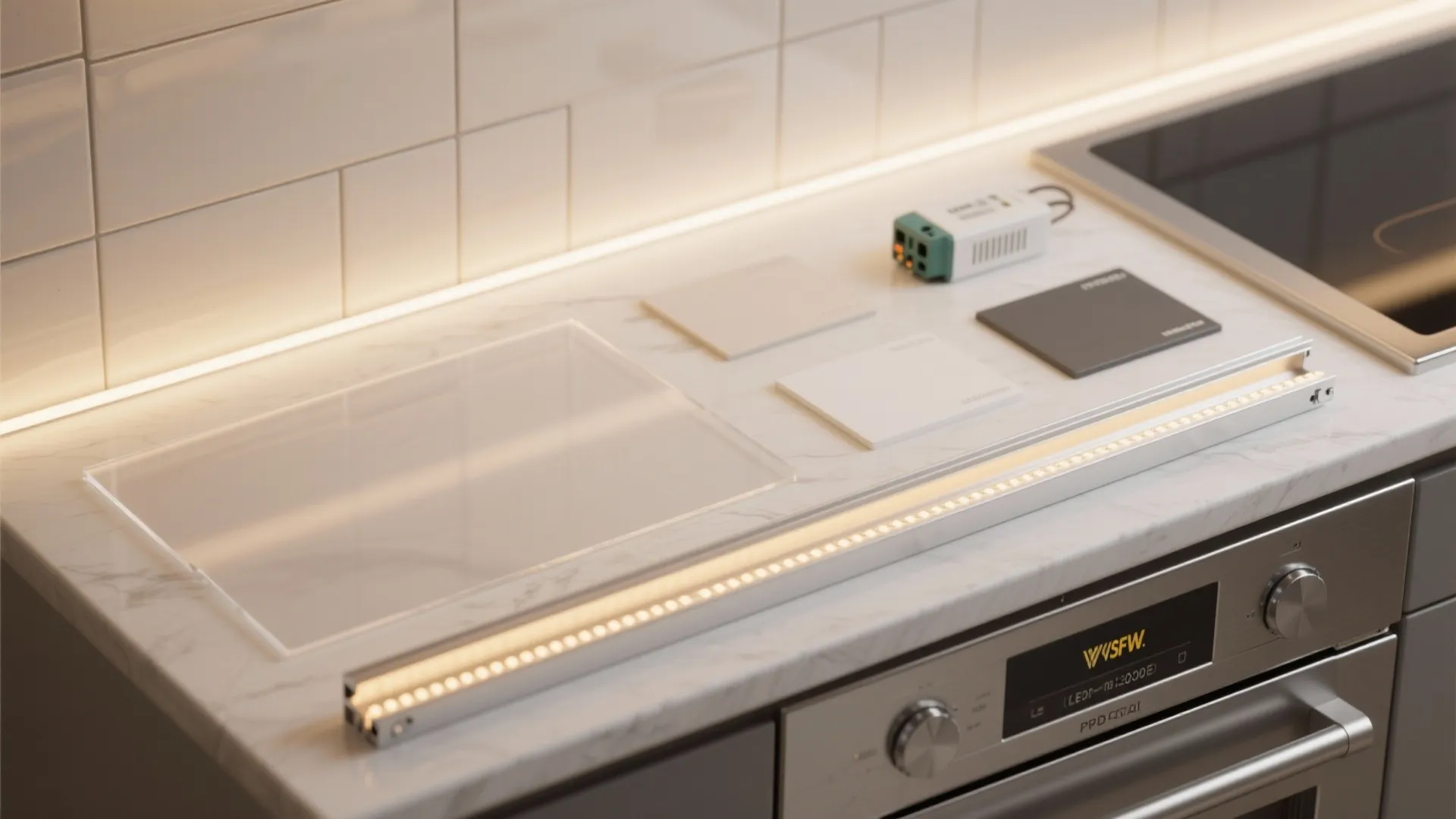 2) Backlit Backsplash Panels for Ambient Glow