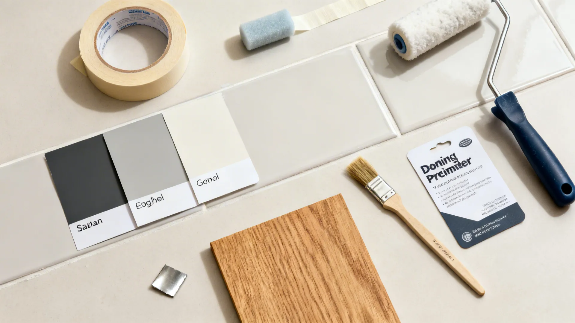 High-Contrast Backsplash Band Painted On