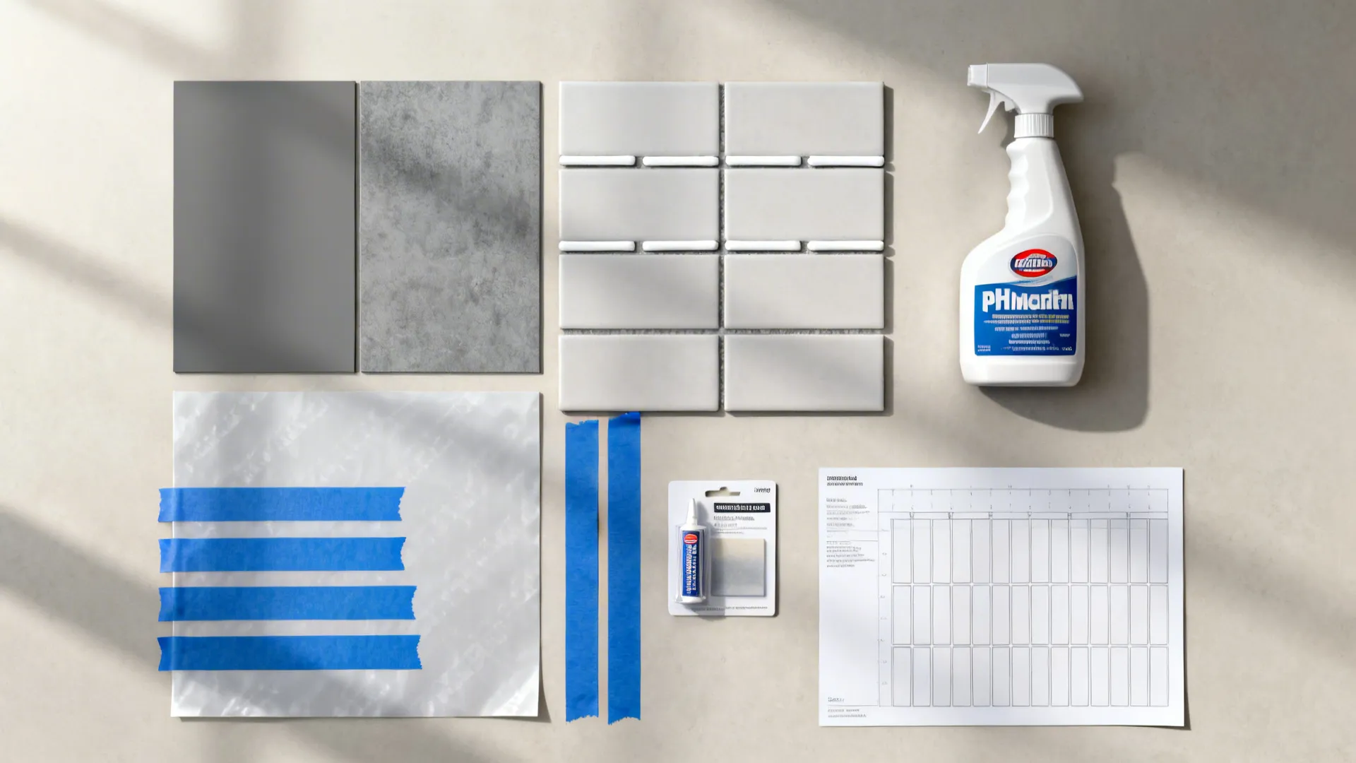 1) Minimalist Album Collage Backsplash