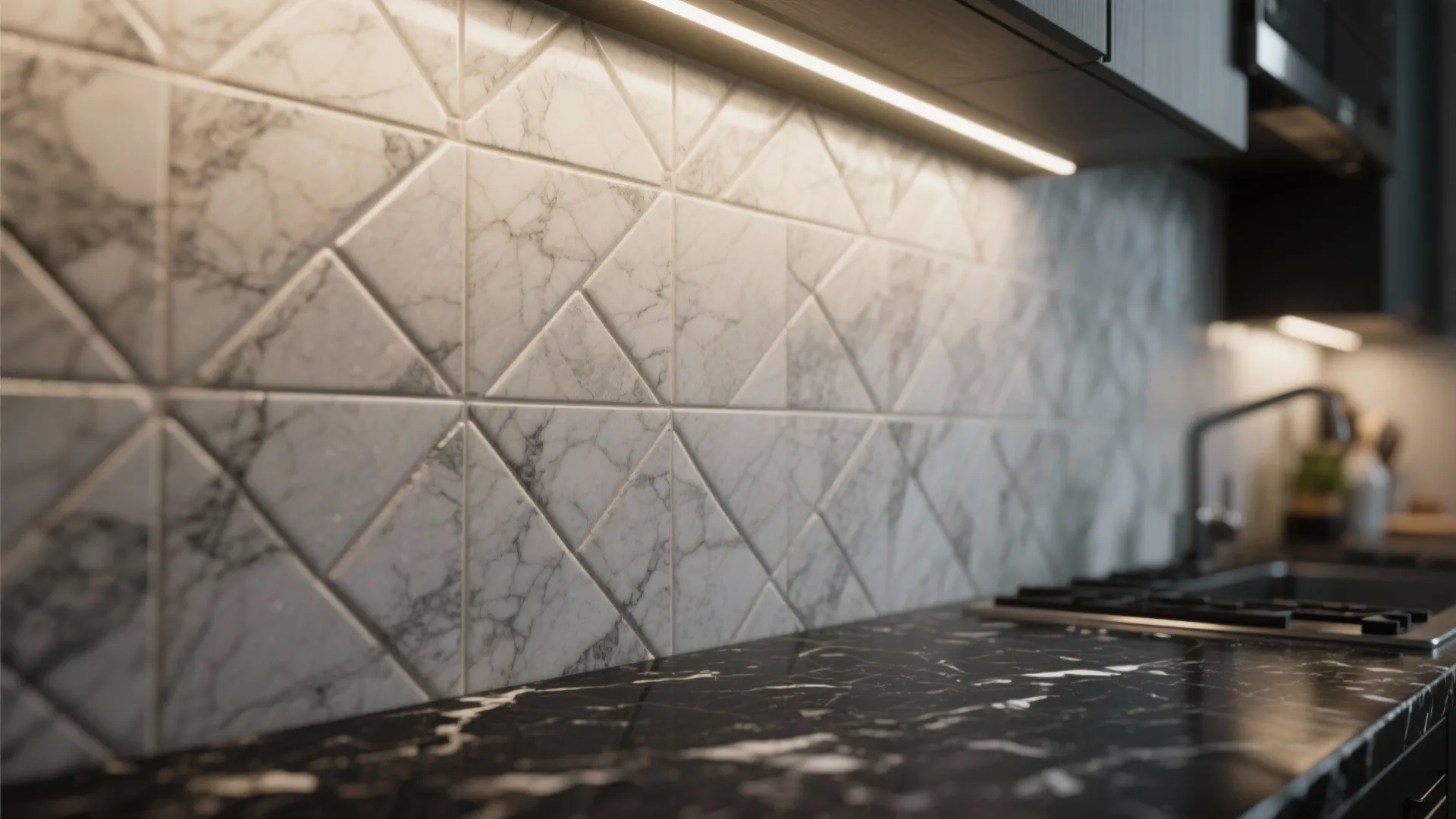 2. Pattern Play with Backsplash