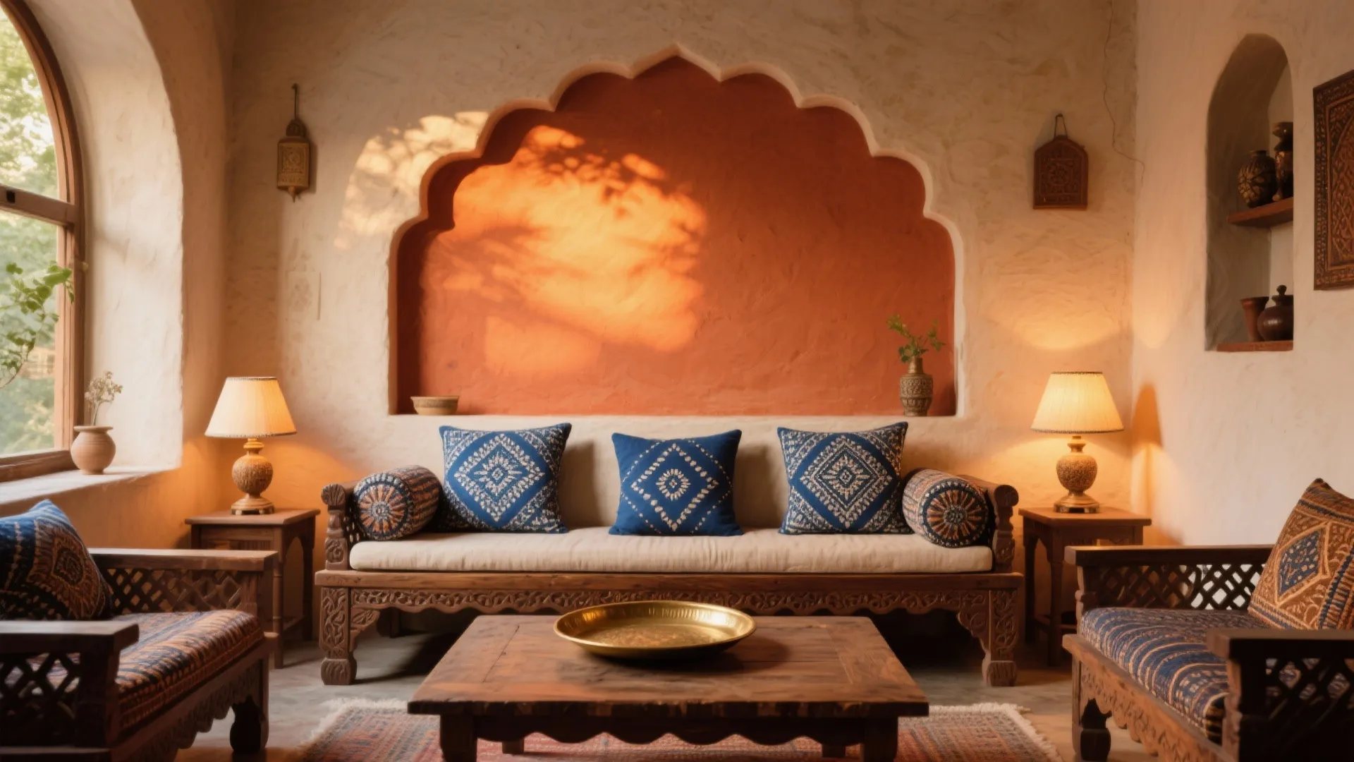 Pattern Play: Indigo and Terracotta Feature Wall