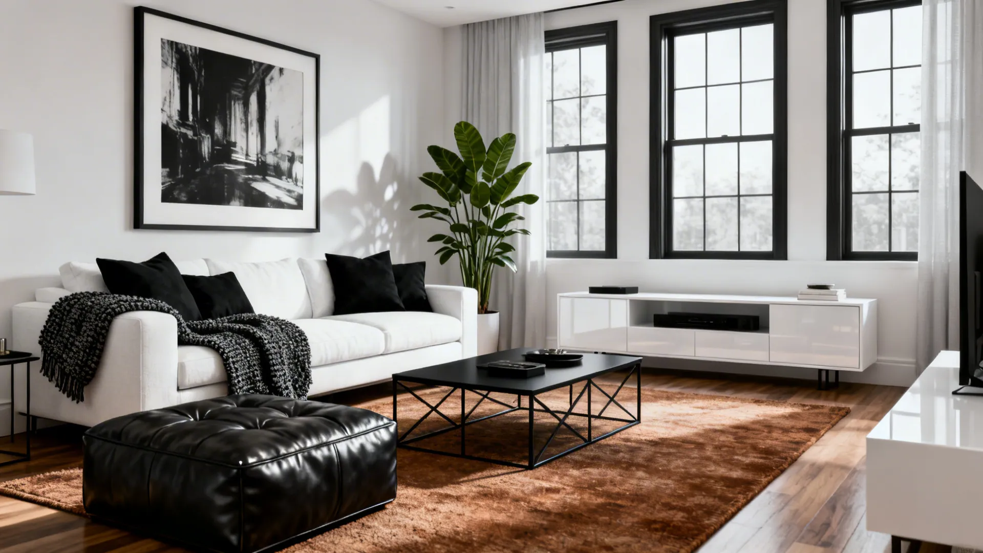 5 Black and White Living Room Ideas: Simple, striking black and white living room design inspirations I use in small and large homes