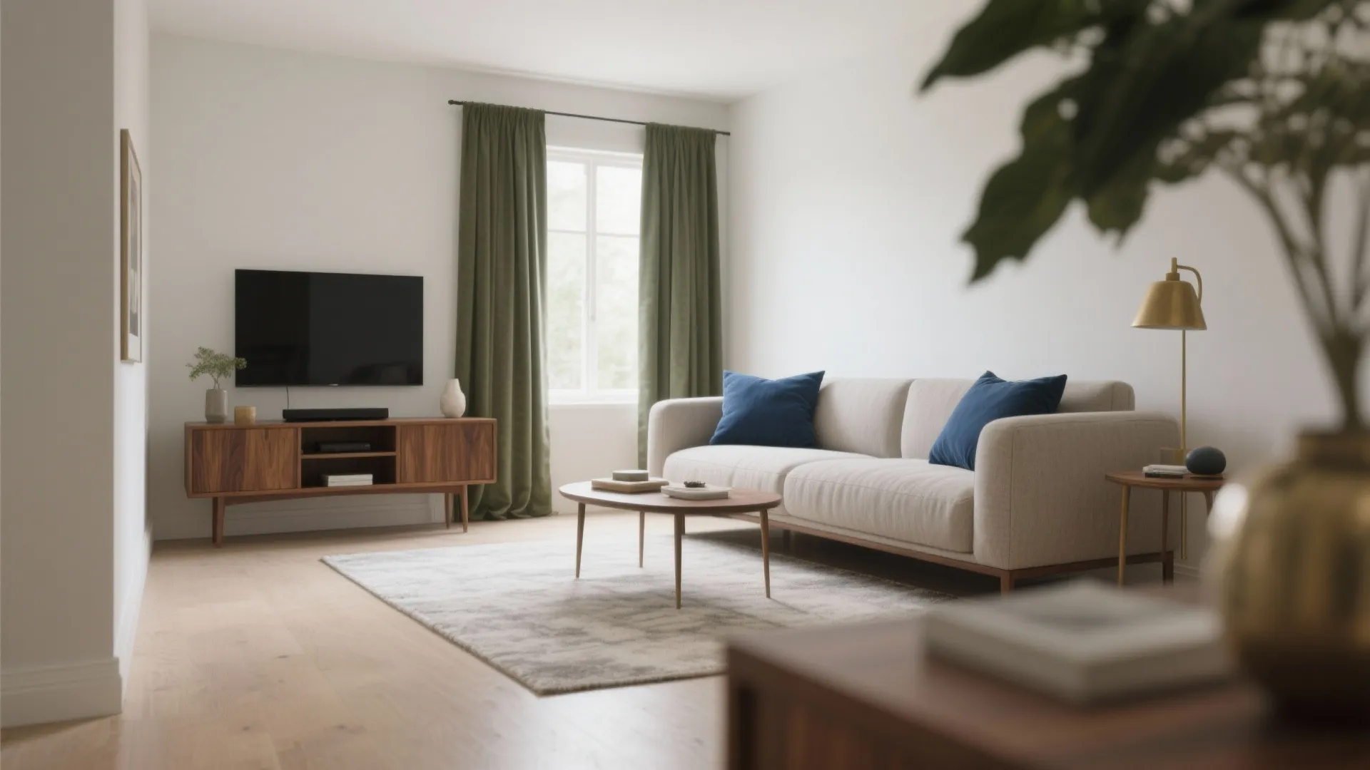 Balanced Contrast: Light Walls + Medium Accents