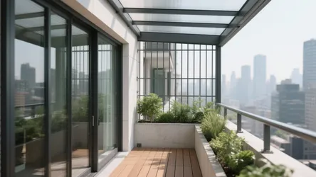 5 Modern Fully Covered Balcony Grill Designs