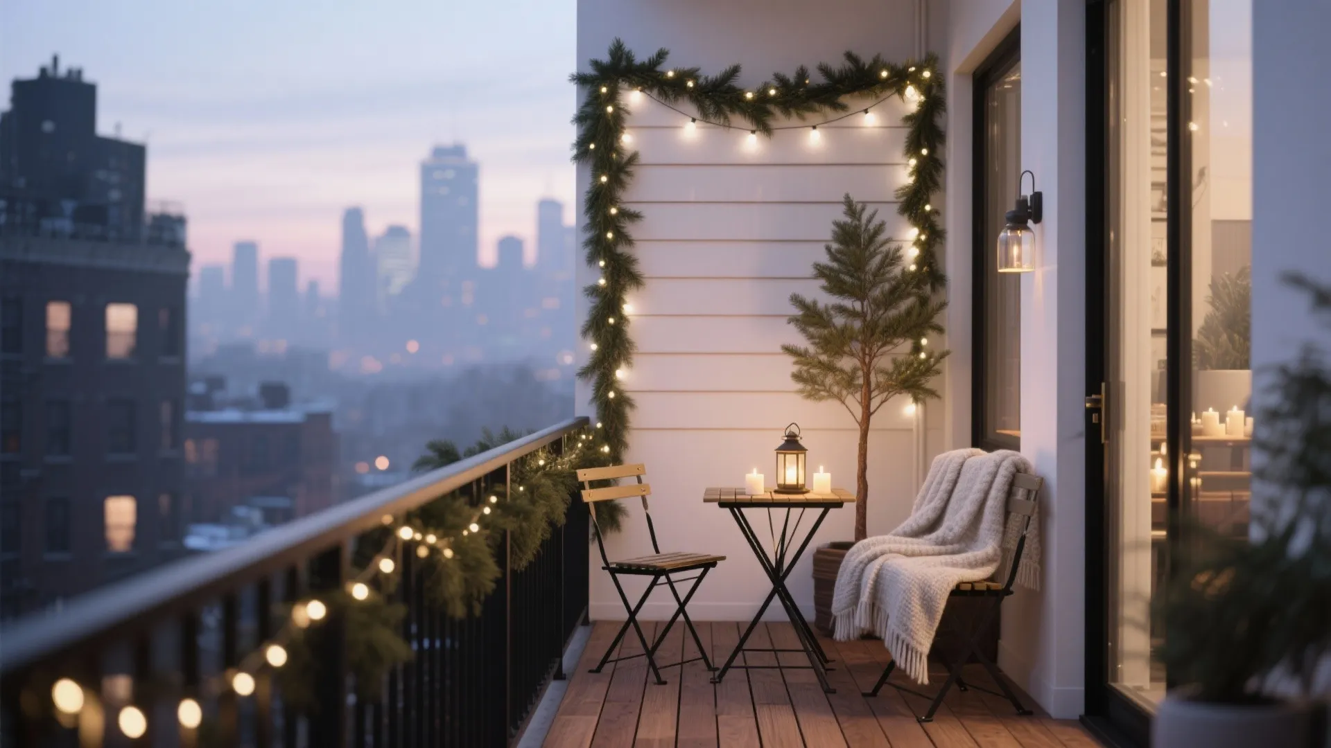 5 Apartment Balcony Christmas Decorating Ideas: Space-smart, cozy, and renter-safe balcony holiday styling from a senior interior designer