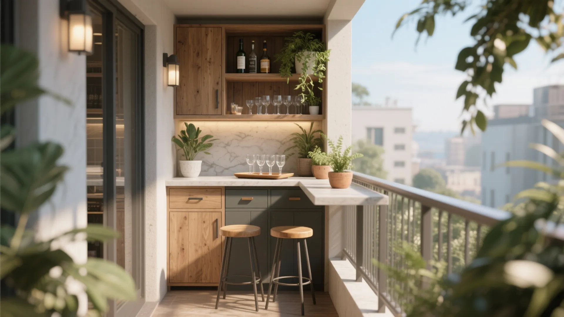 5. Balcony or Nook Bar with Weather-Ready Options