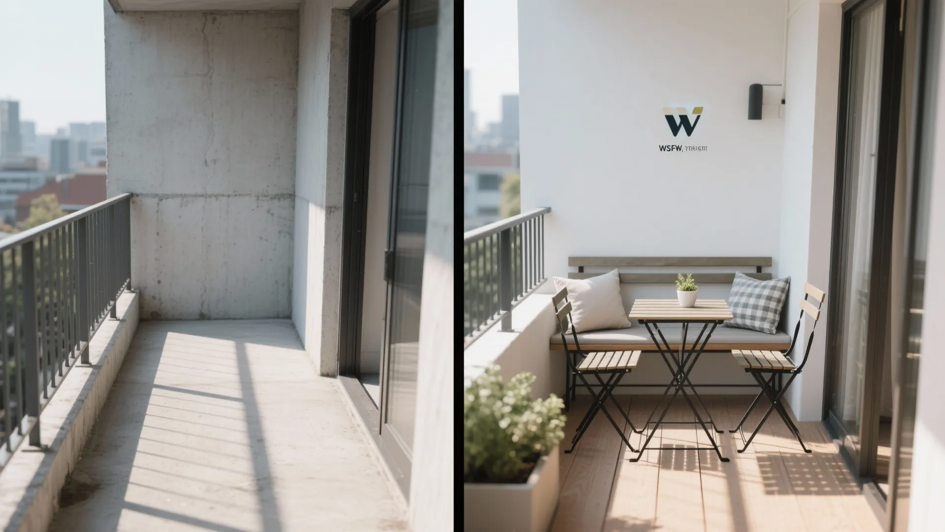 2) Slim seating + foldable tables for flexible lounging