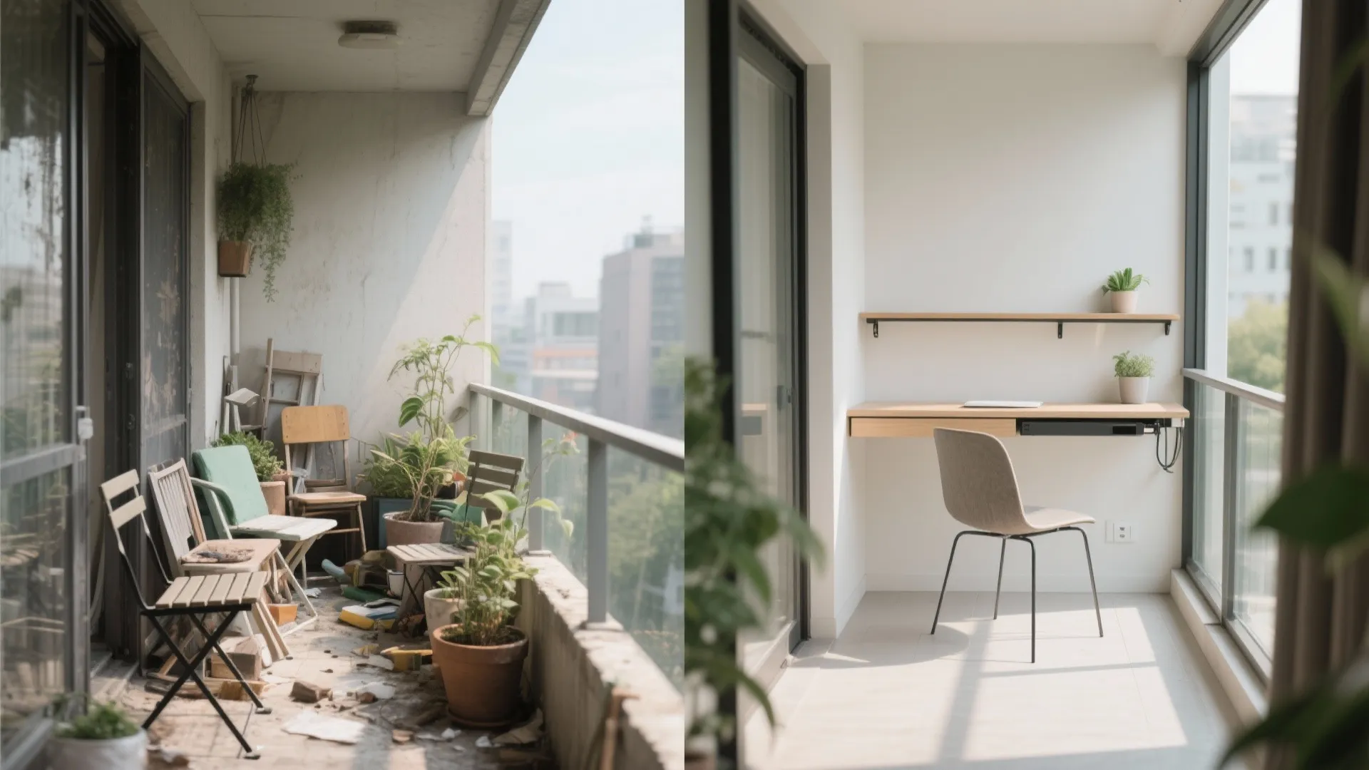 5) Slim Surfaces: Fold-Down Tables and Rail Desks