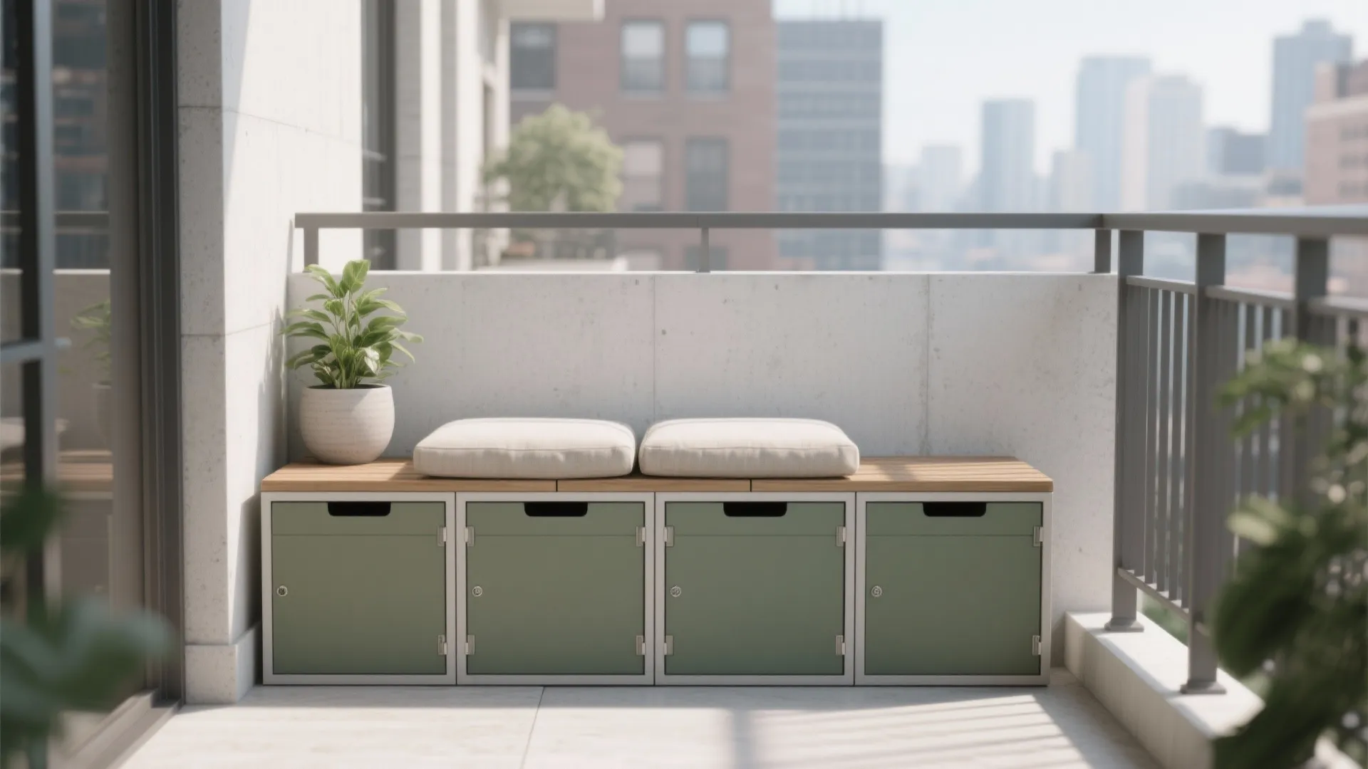 Minimalist Balcony Storage Blocks