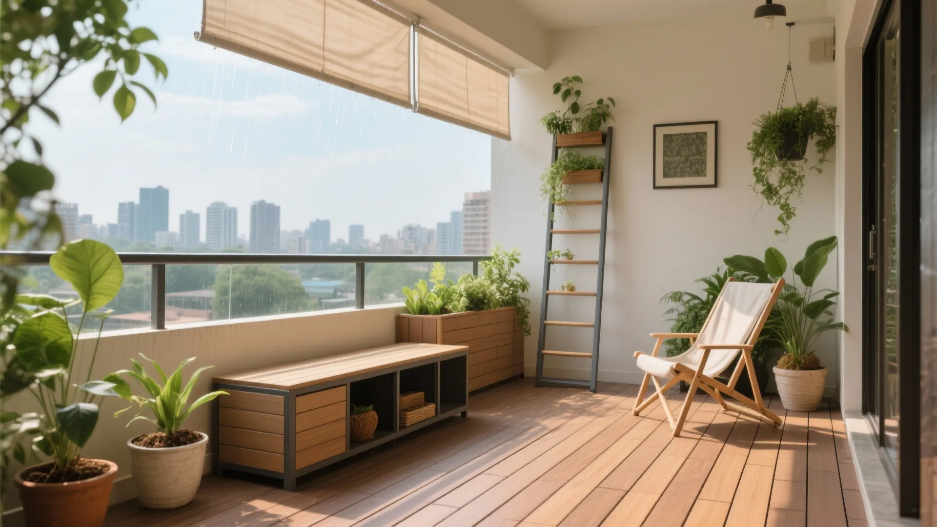 Balcony: Biophilic Lounge and Utility Powerhouse