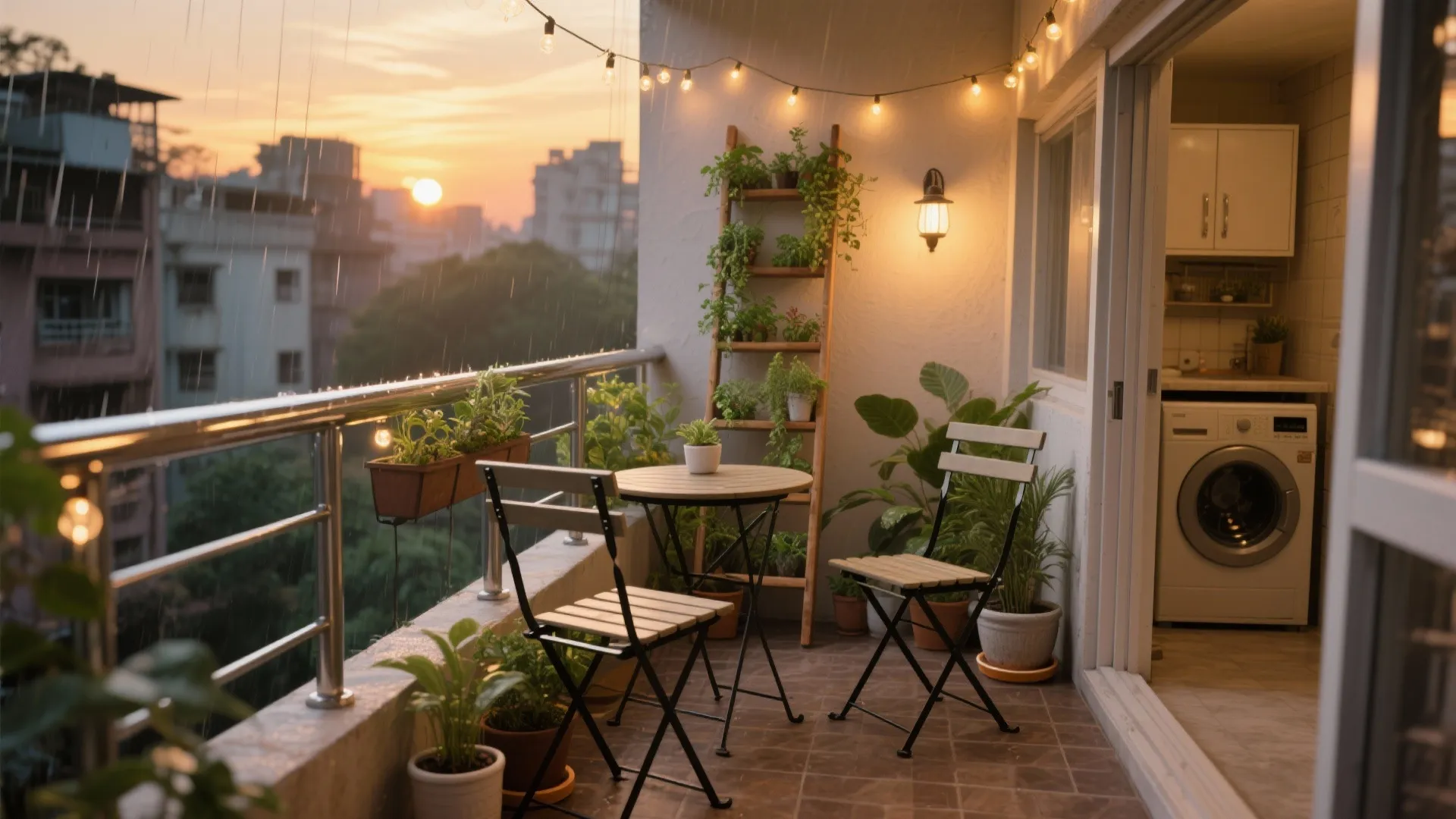 Balcony and Utility Nook: A Green Corner That Works Hard