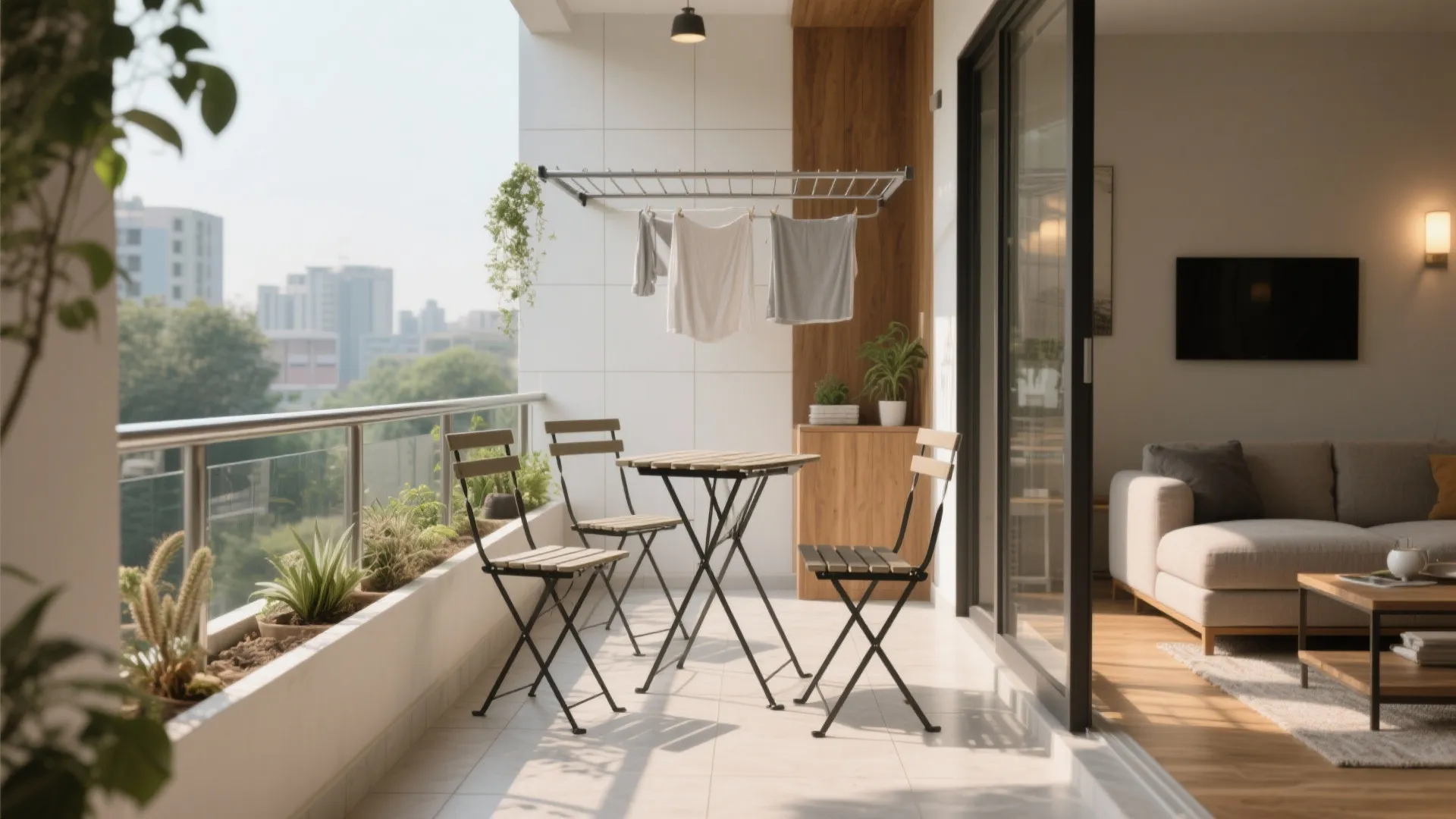 Balcony, Light, and Materials: Biophilic Calm with Smarter Finishes