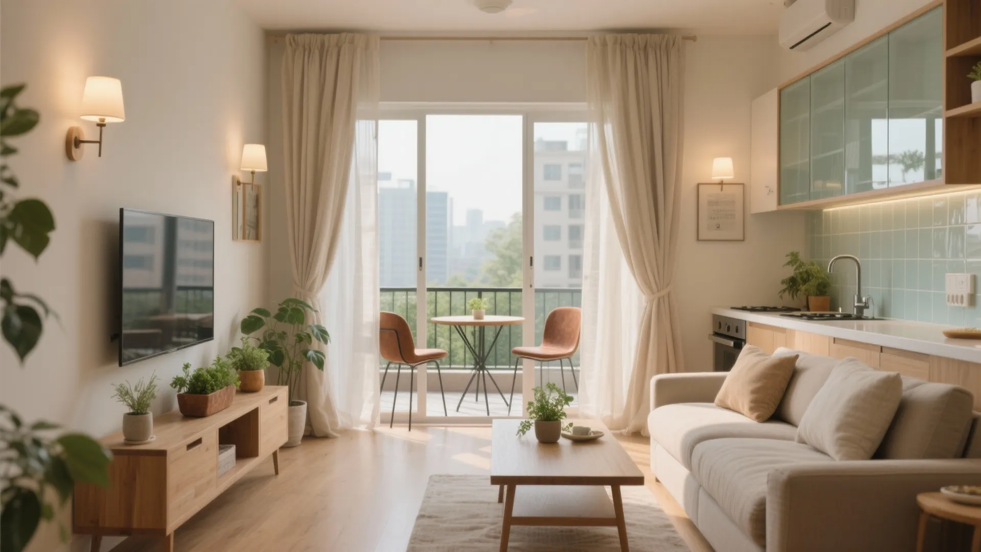 Light, balcony, and finishes: let the home breathe