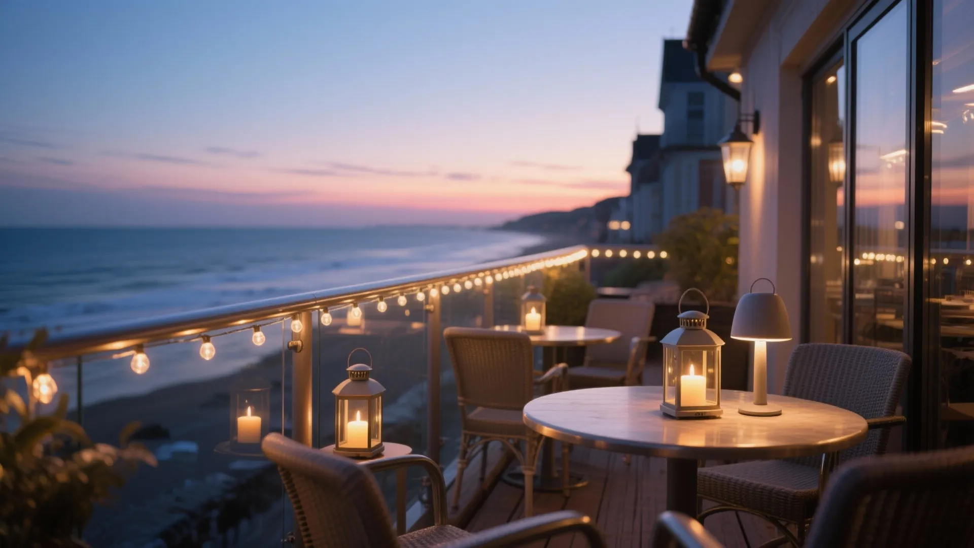 Evening glow: layered lighting and wind-safe candles