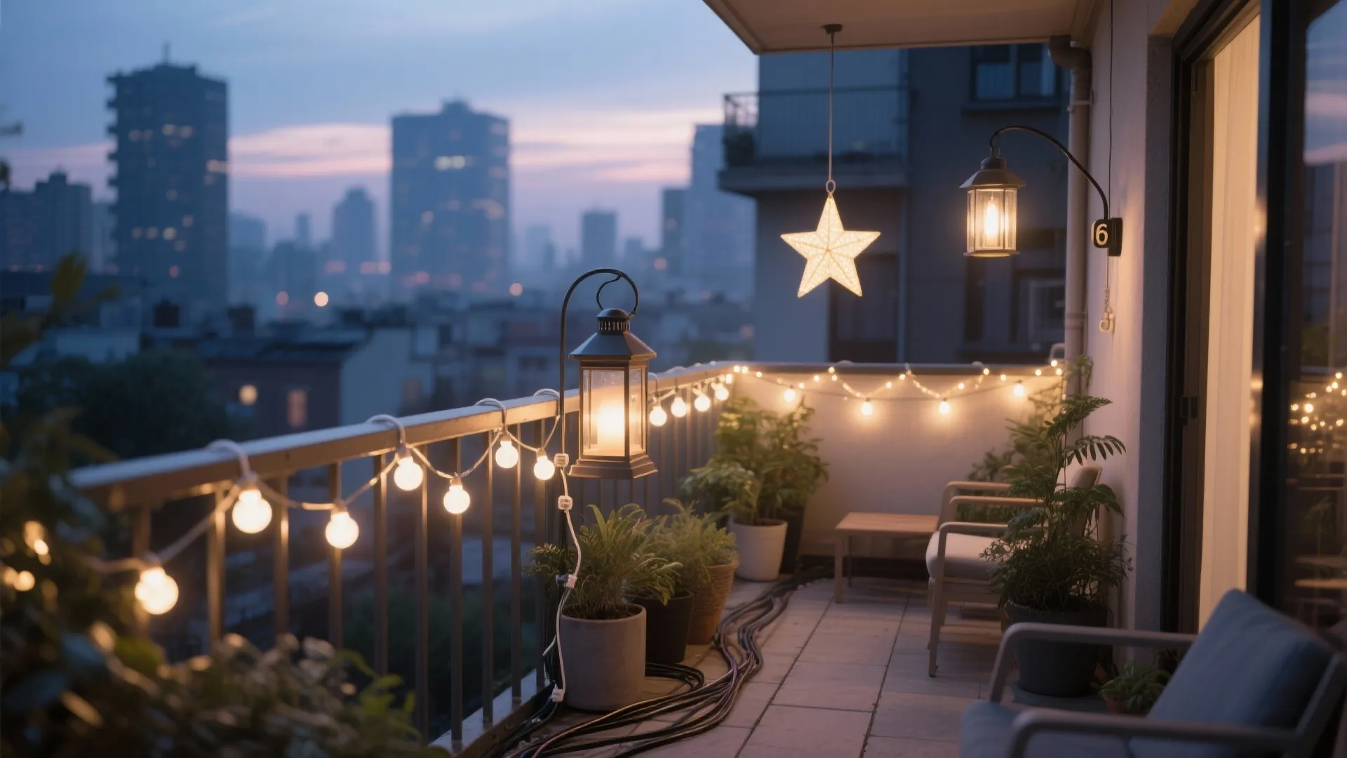Façade and balcony sparkle: safe outdoor glow