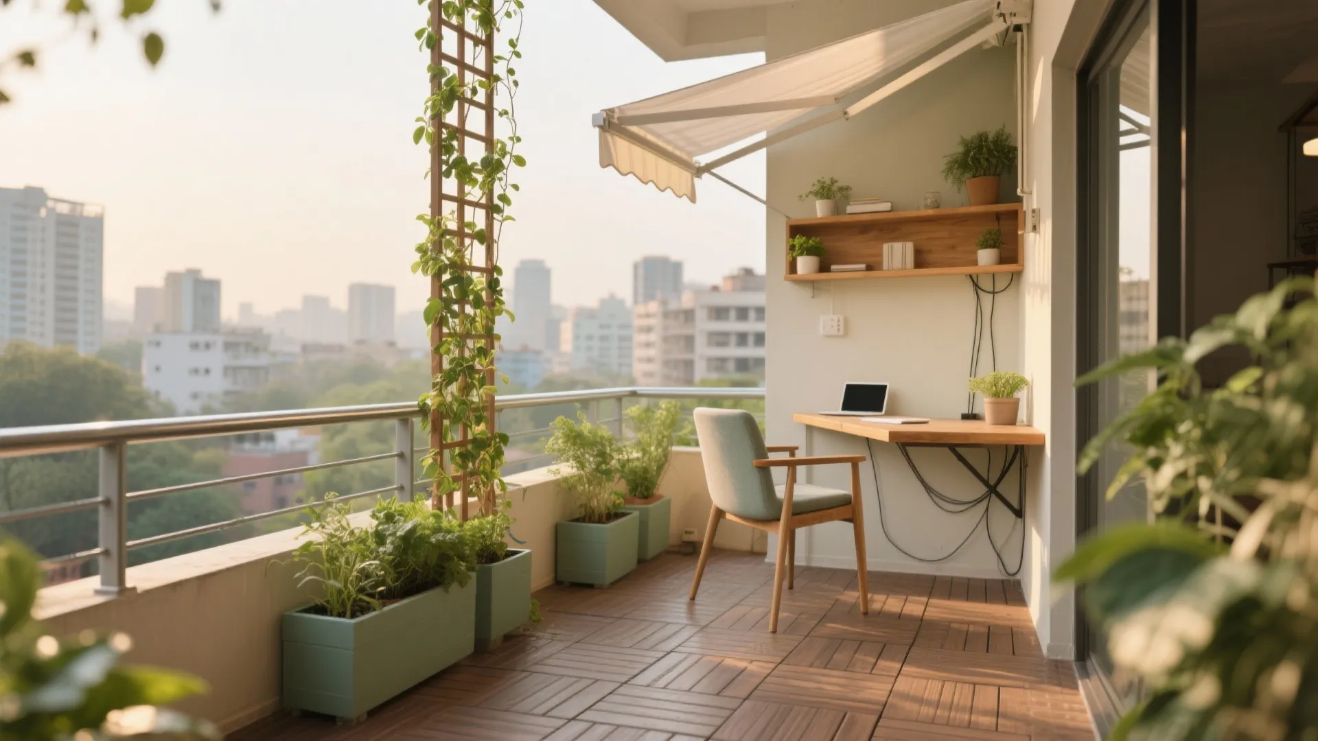 3) Balcony as a flex zone: work, unwind, or garden