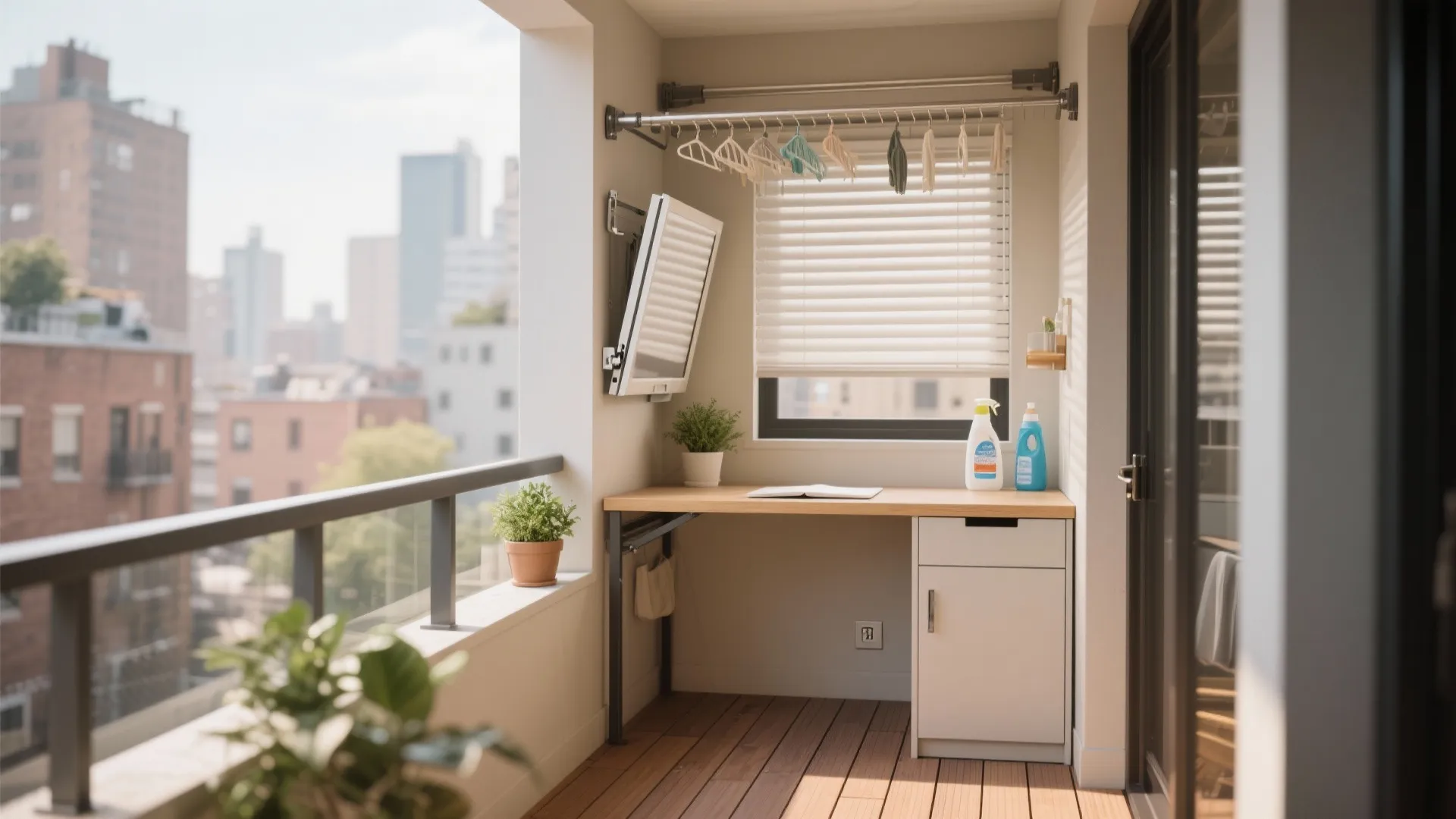 A Flexible Balcony/Utility Nook That Works Overtime