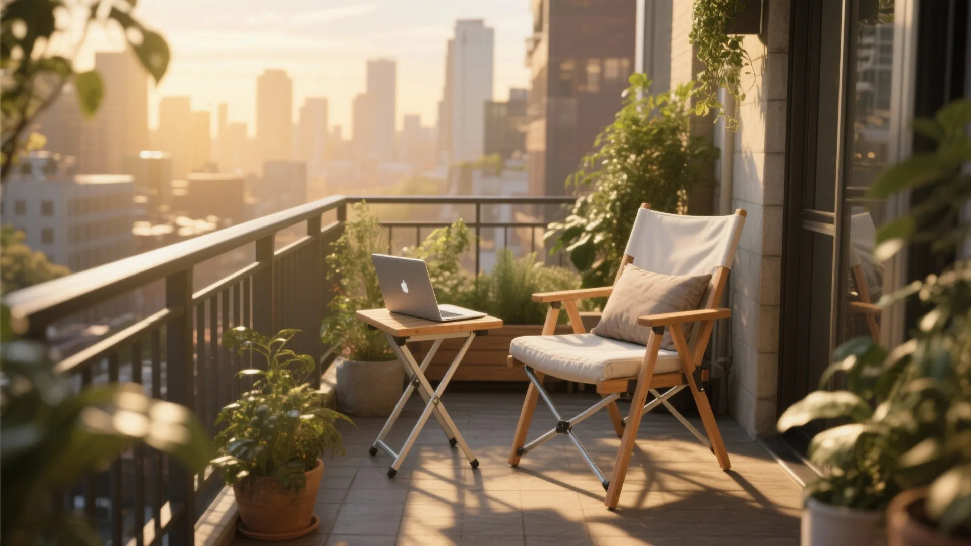 5. Lightweight outdoor-style folding chair for balcony offices