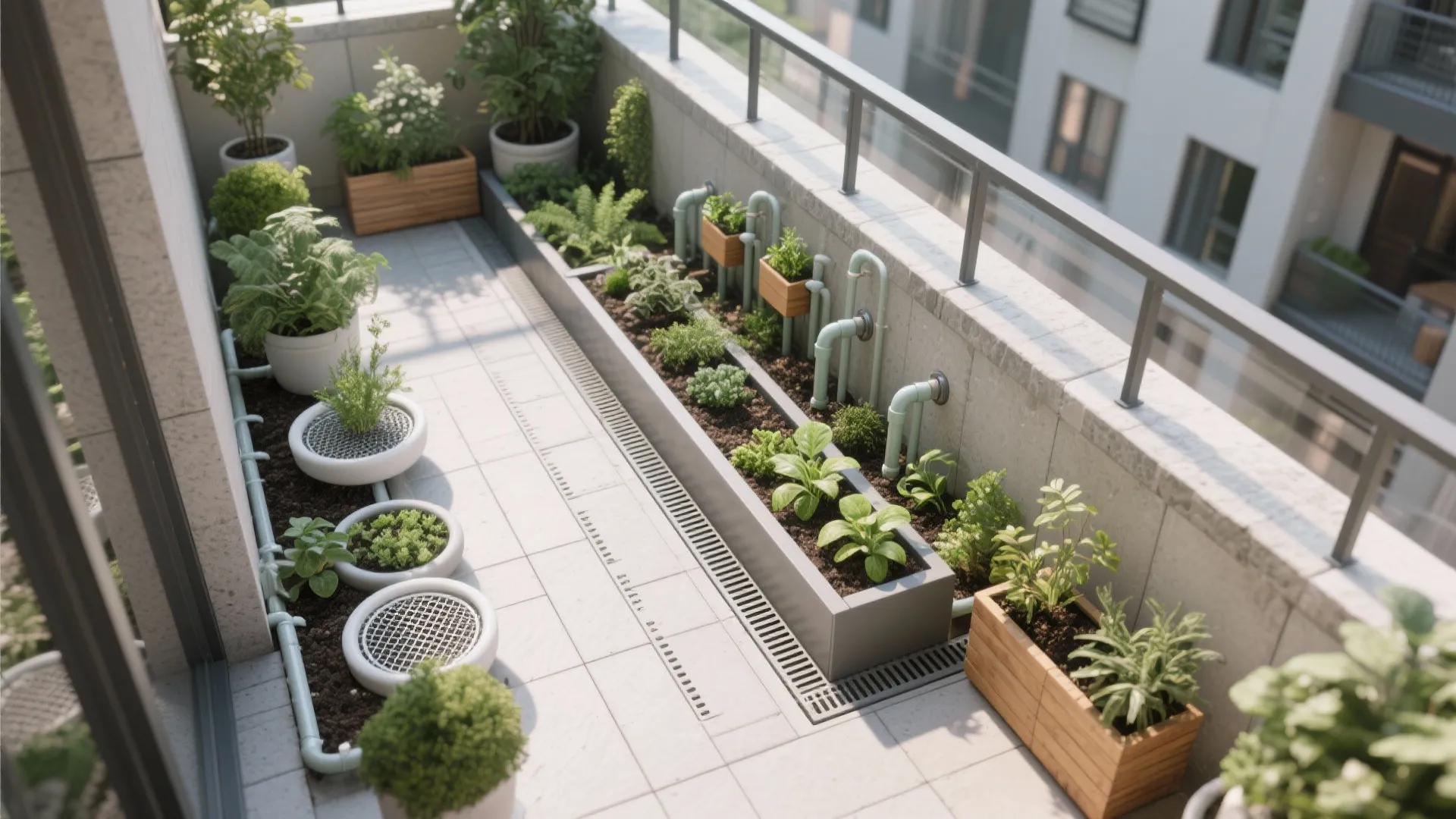 Micro-Garden Balcony: Herbs, Planters, and Smart Drainage