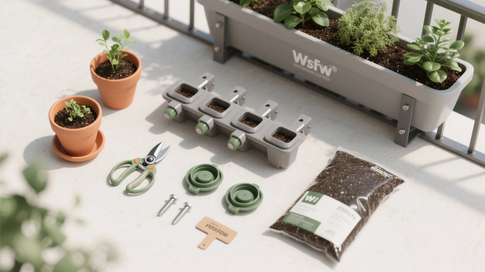 2) Vertical Greenery That Works (Rail Planters + Wall Trellises)