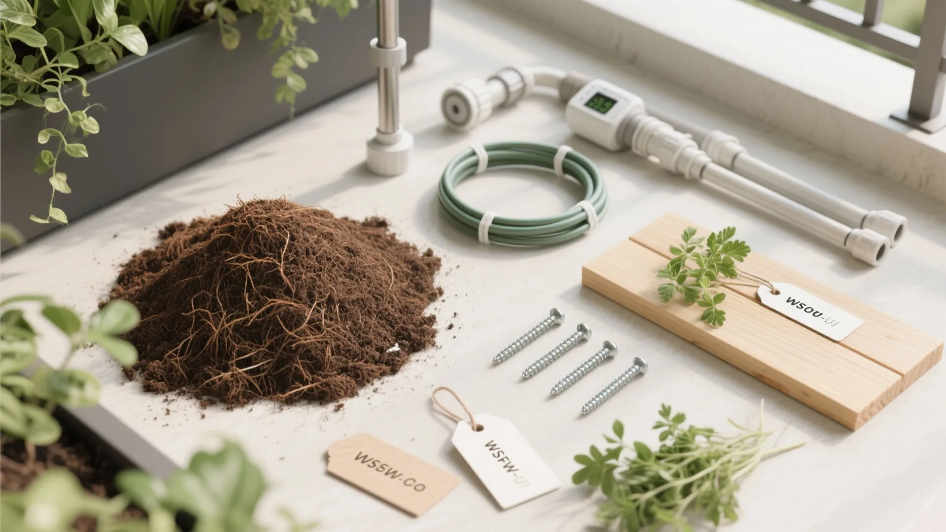 3) Biophilic layering: vertical greens + narrow planters