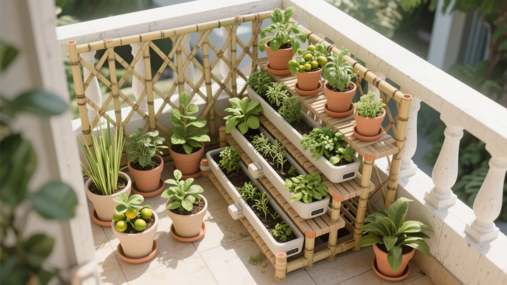 Edible Balcony Garden: Herbs, Calamansi Pots, and Lightweight Planters