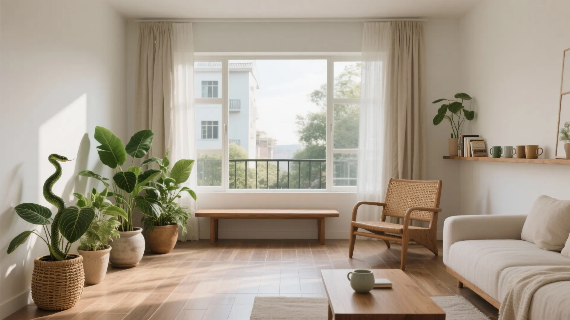 2) Balcony integration and biophilic layering